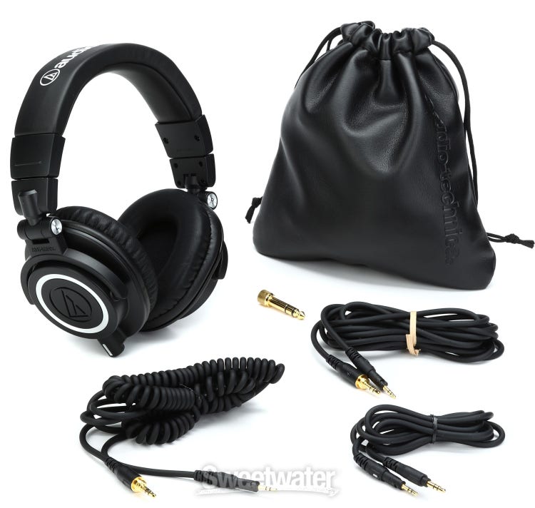 Audio-Technica ATH-M50X Professional Studio Monitor Headphones, Black,  Professional Grade, Critically Acclaimed, with Detachable Cable