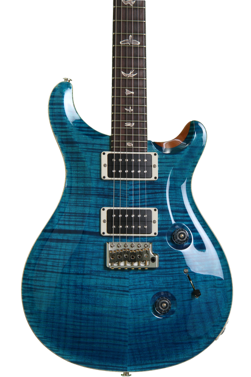 PRS Custom 24 Flame 10 Top - Blue Matteo | Sweetwater