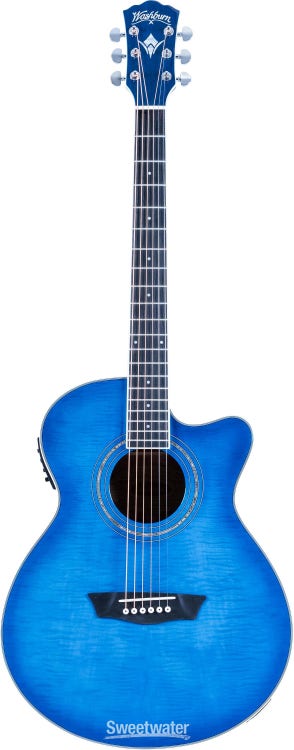 Washburn Festival EA15 Acoustic-electric Guitar - Transparent Blue