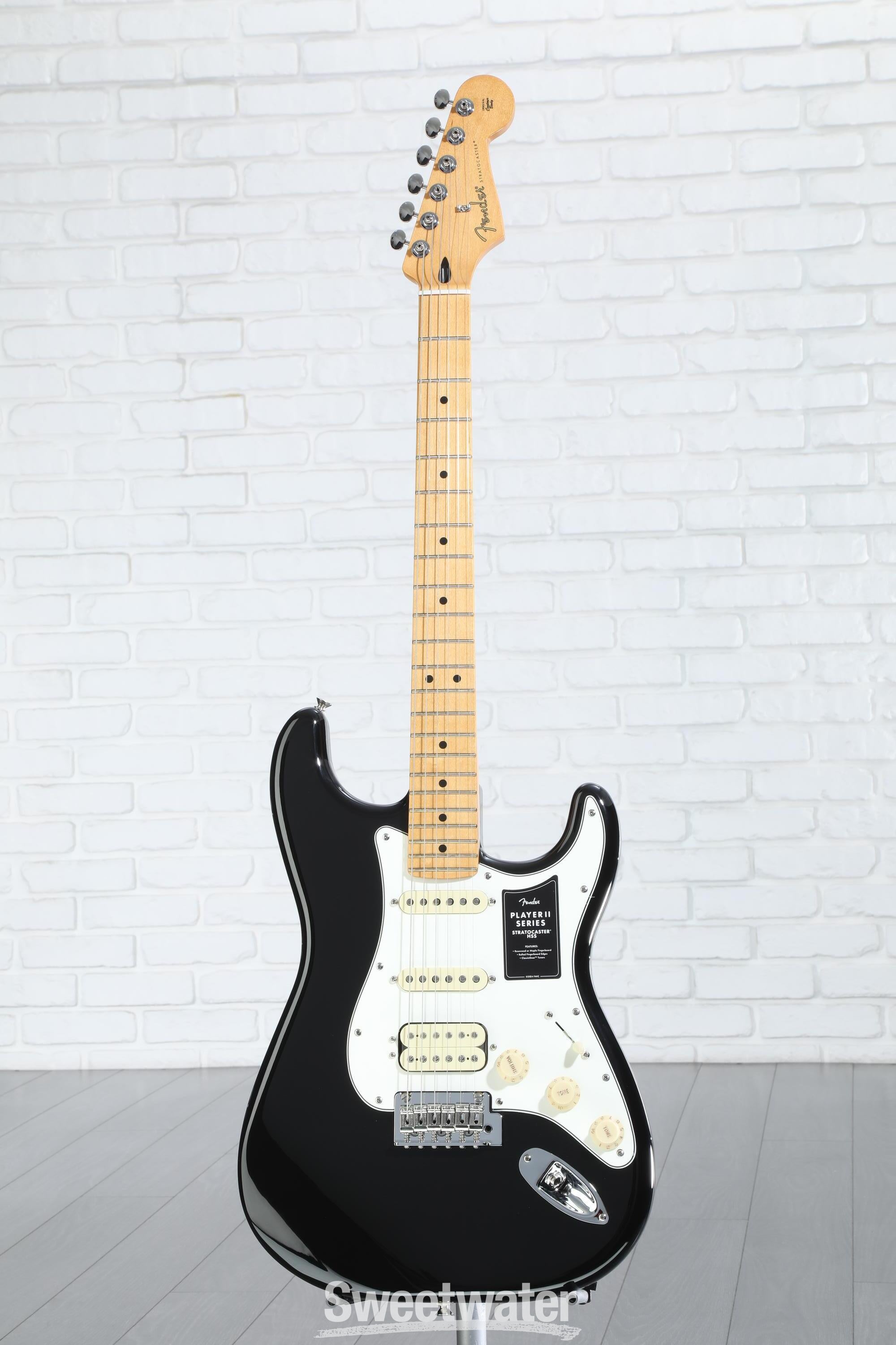 Fender Player II Stratocaster HSS Electric Guitar - Black with Maple  Fingerboard