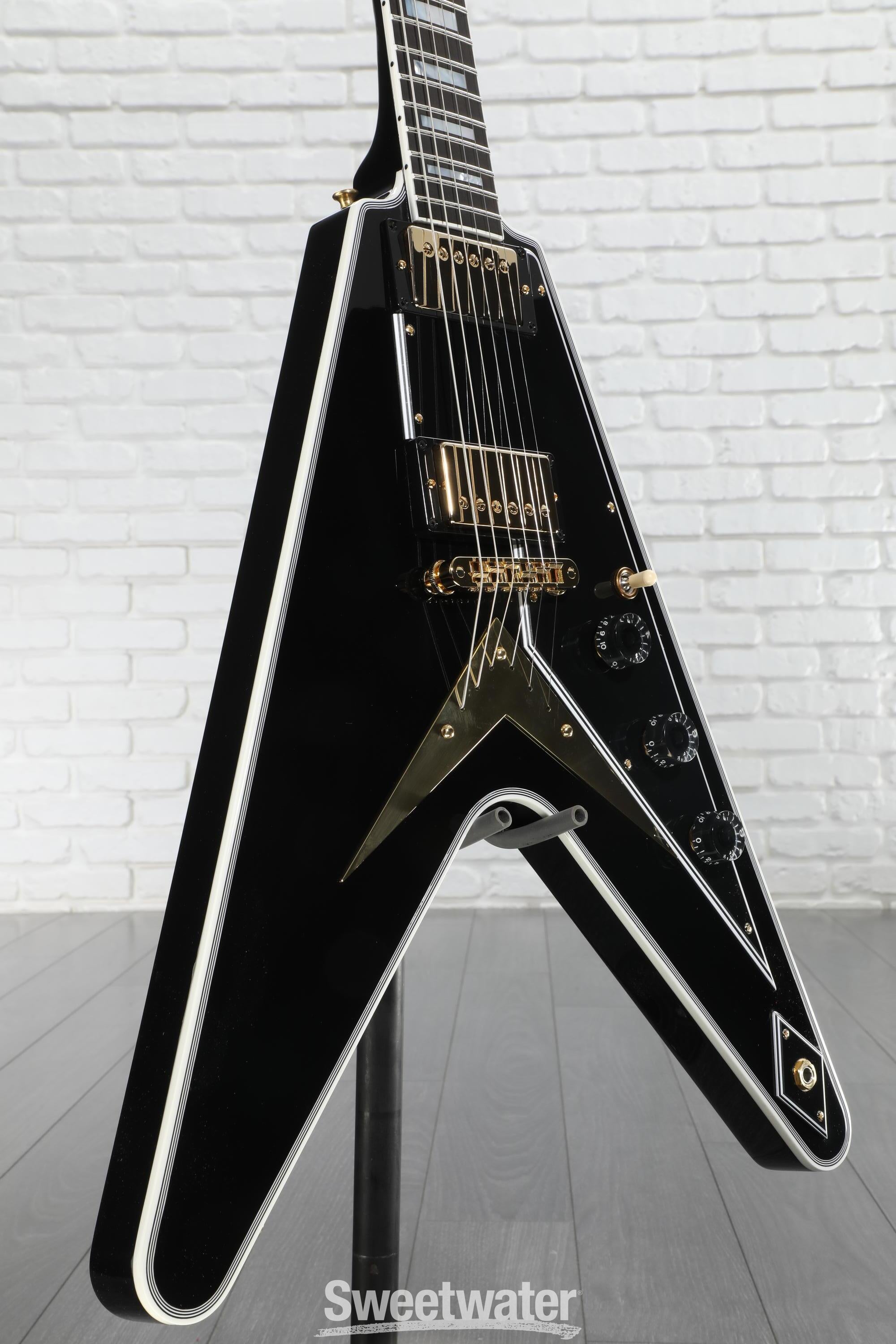 ギター Gibson Custom Shop Flying V SDRANG - Gibson Custom Shop Flying V Custom Ebony