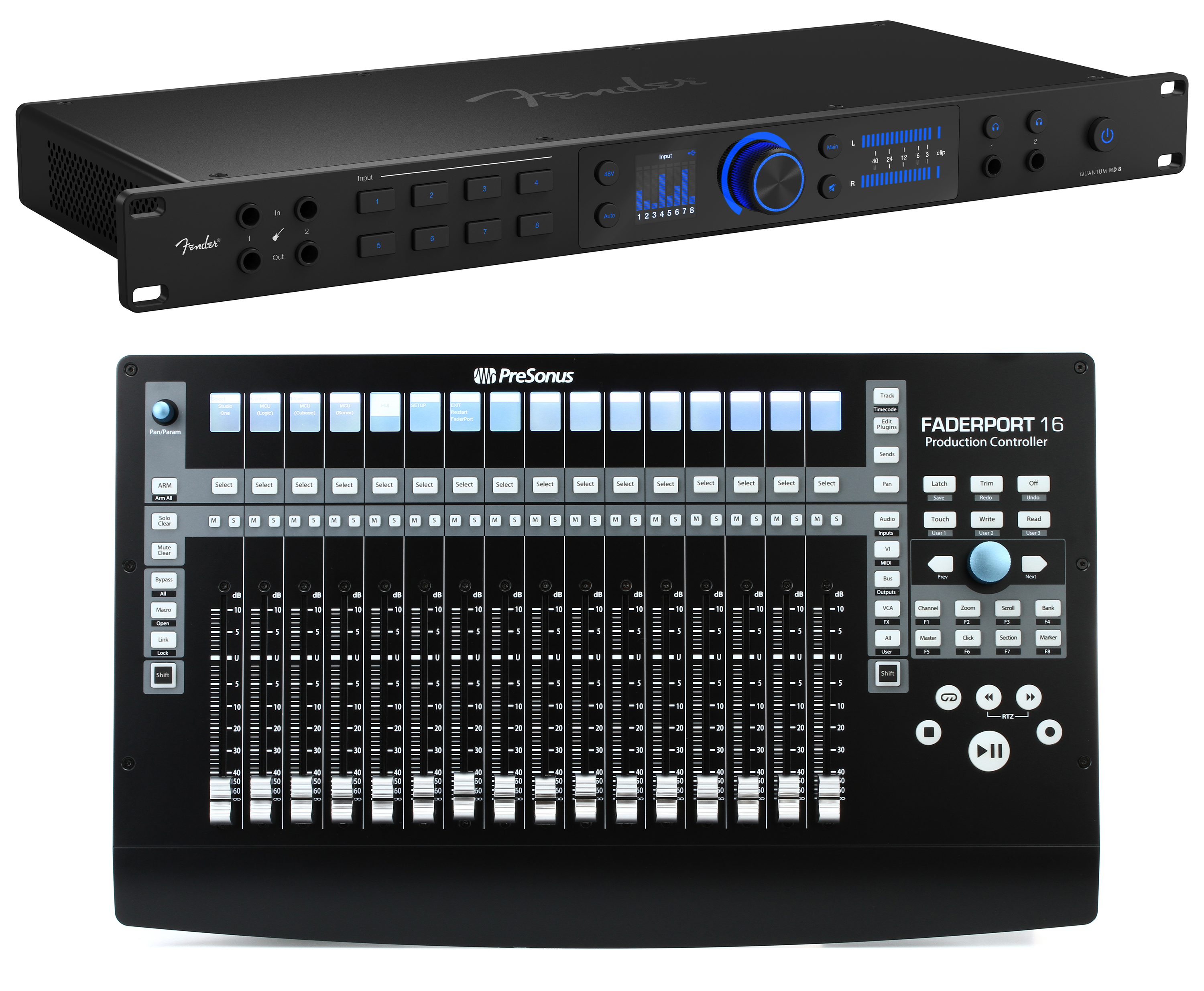 Fender Studio Quantum HD 8 USB-C Audio Interface with FaderPort 16