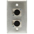 Photo of Pro Co WP1013 Single Gang Stainless Steel Wall Plate with 2 XLR Female Latching Connectors