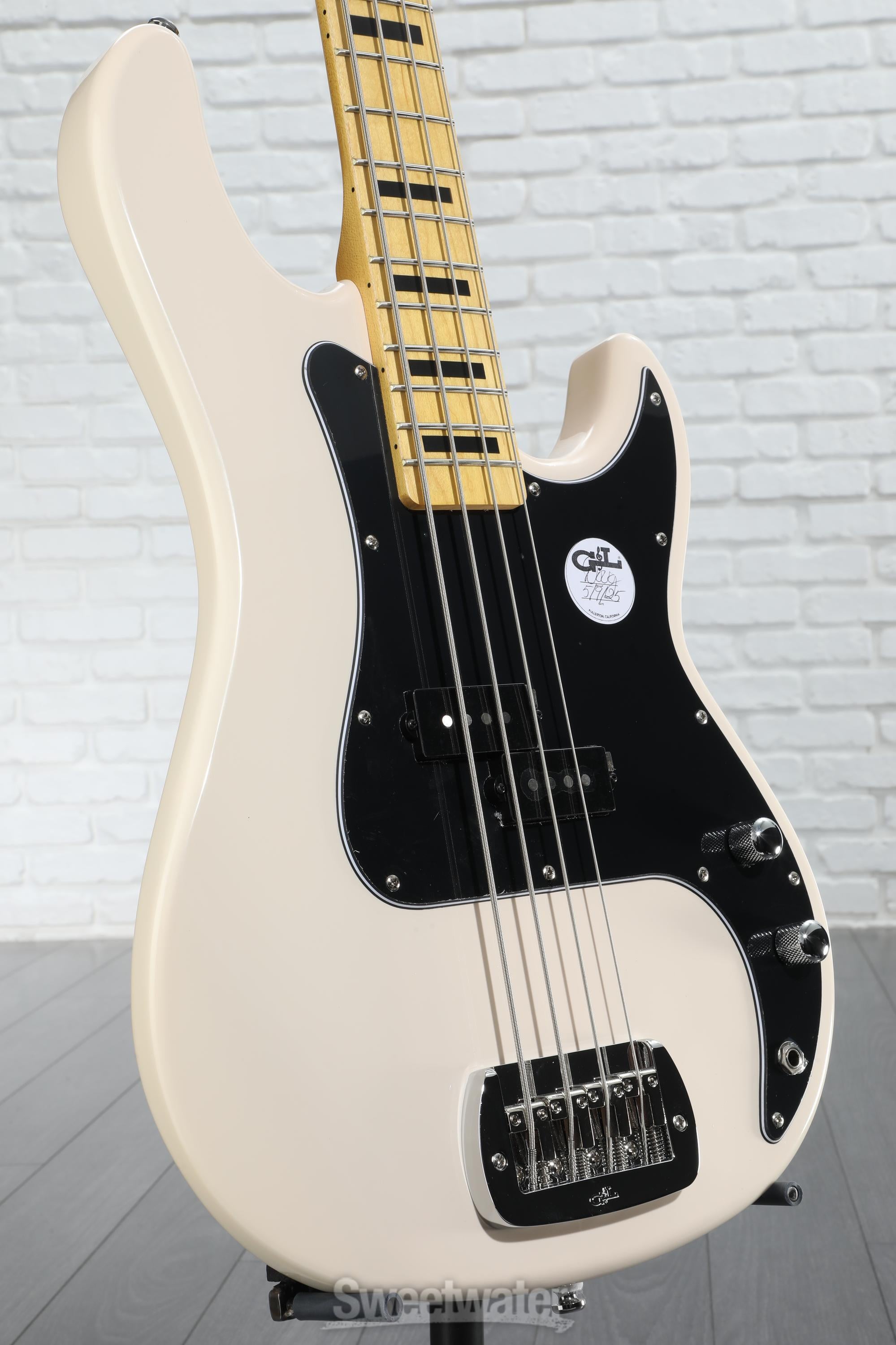 G&L Tribute LB-100 Bass Guitar - Olympic White | Sweetwater