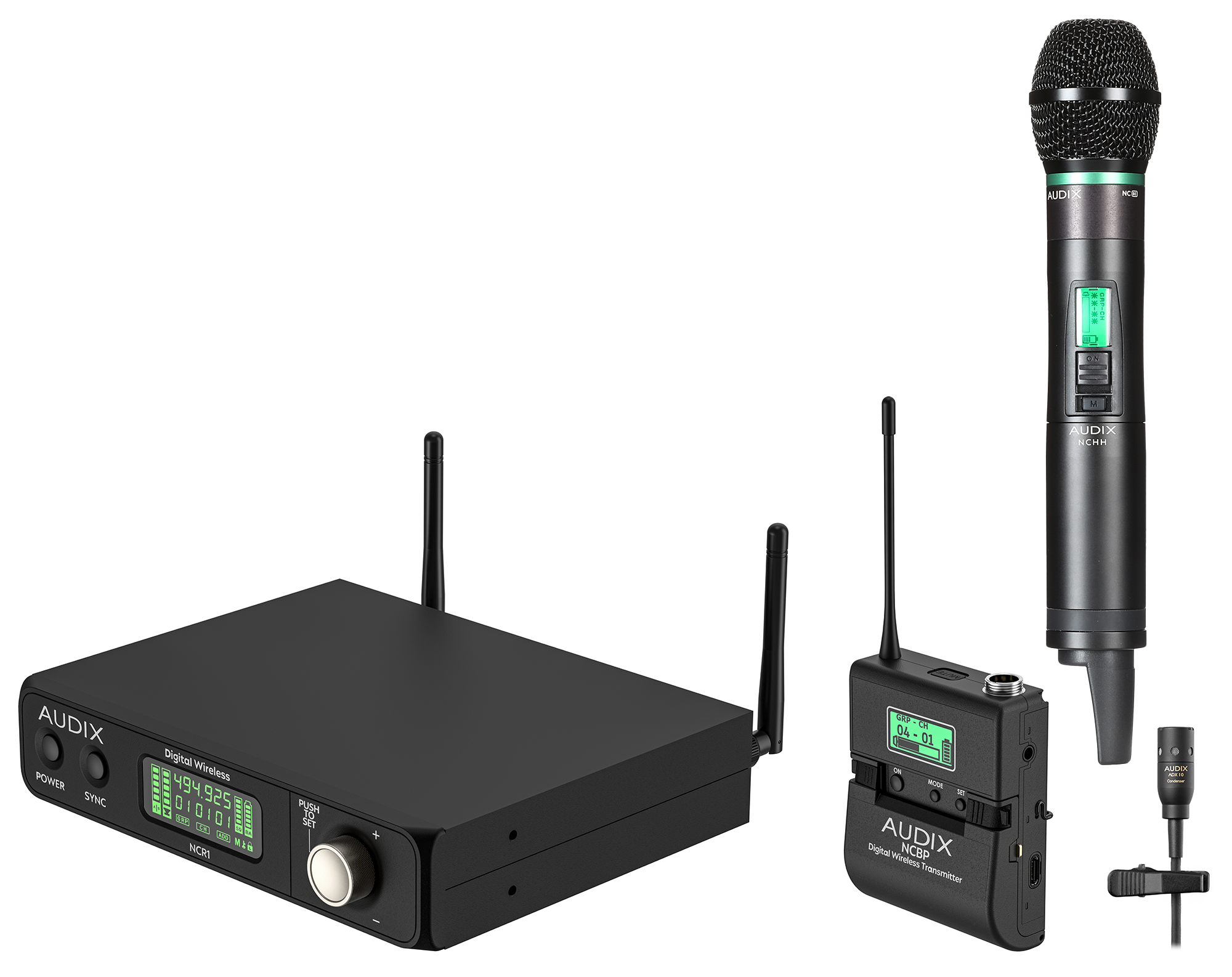 Photo of Audix Novacore NCBX10 Wireless Lavalier System with NCHHEC Wireless Handheld Transmitter with Cardioid Capsule