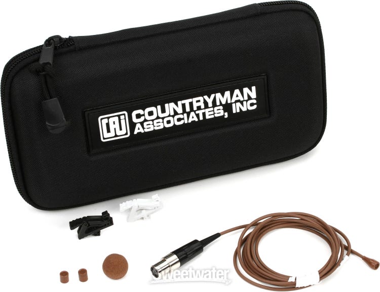 Countryman B3 Omnidirectional Lavalier Microphone - Standard Sensitivity  with TA4F Connector for Shure Wireless - Cocoa