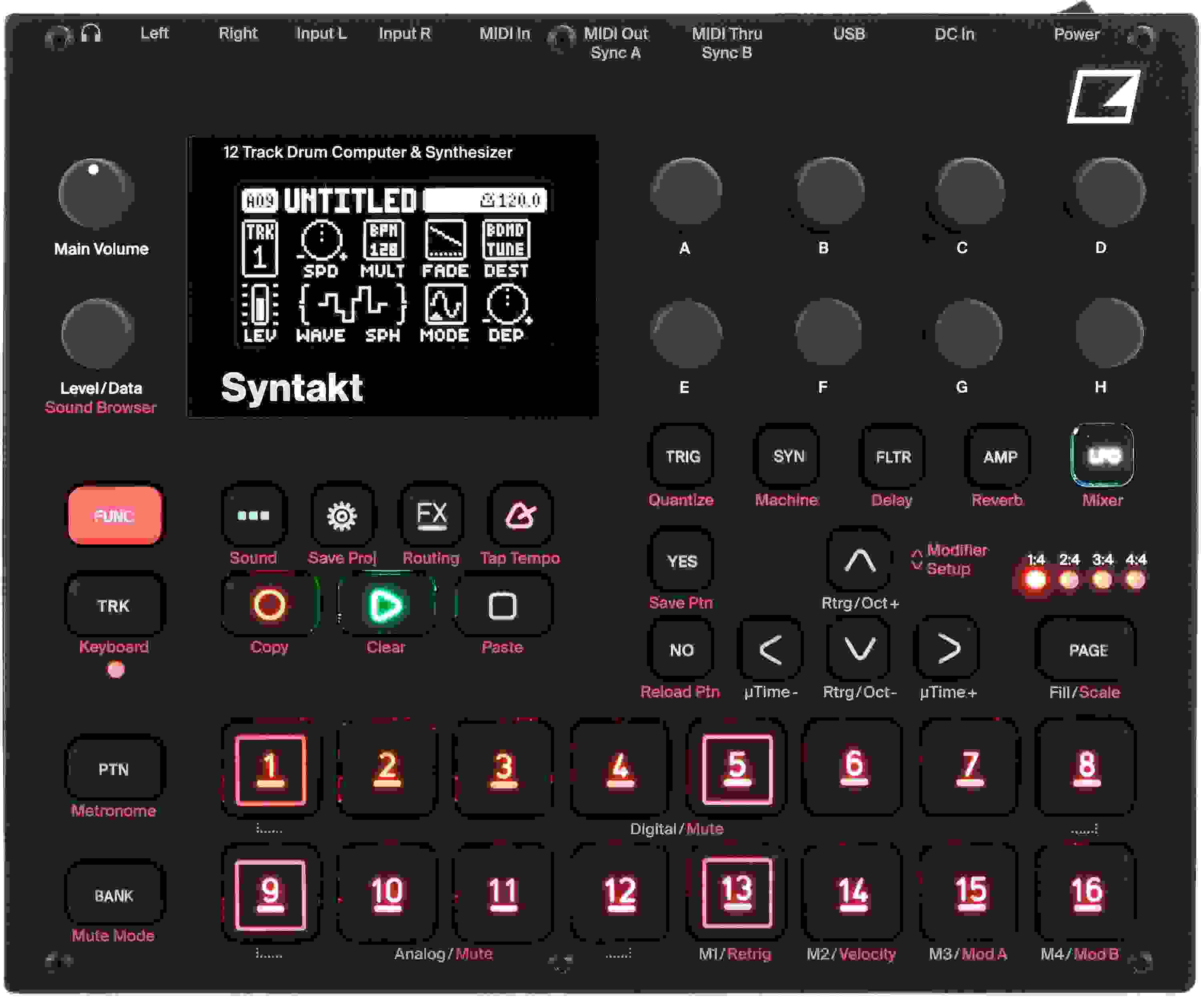 Elektron Syntakt 12-voice Drum Computer and Synthesizer