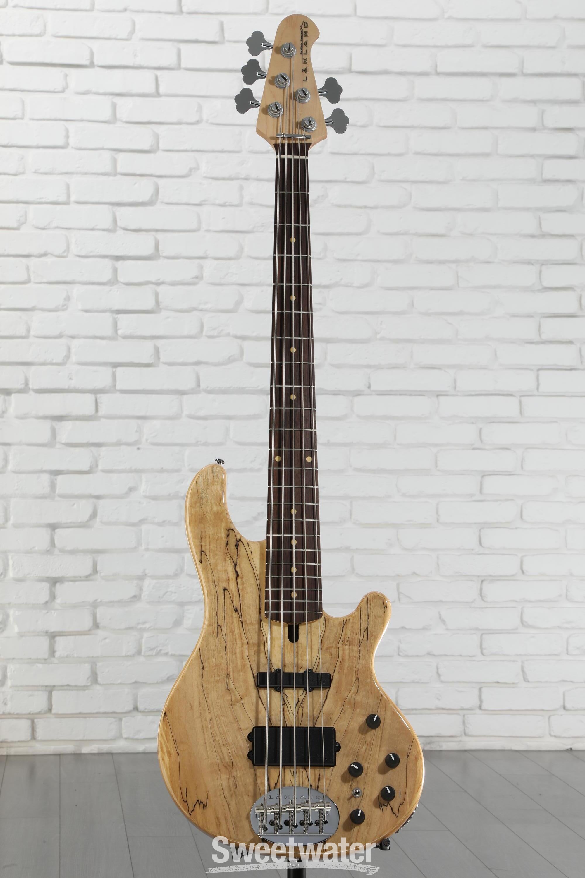 ベース Lakland Skyline Japan Series 5-String Lakland Skyline 55-02 Deluxe 5-string Bass Guitar - Spalted