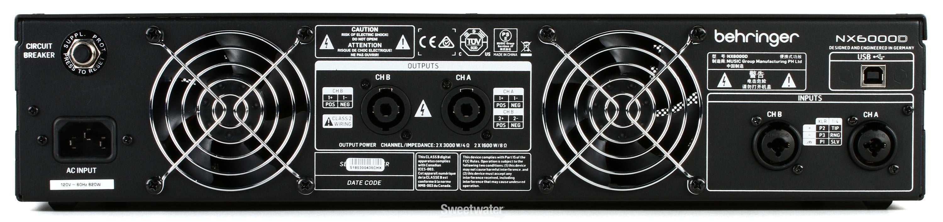 Behringer NX6000D Power Amplifier with DSP | Sweetwater