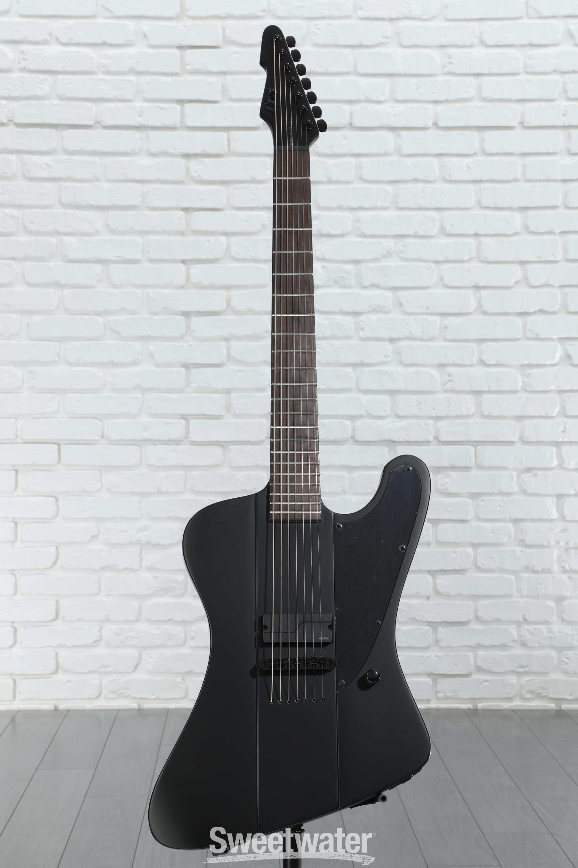 ESP LTD Phoenix-7 Baritone Black Metal Electric Guitar