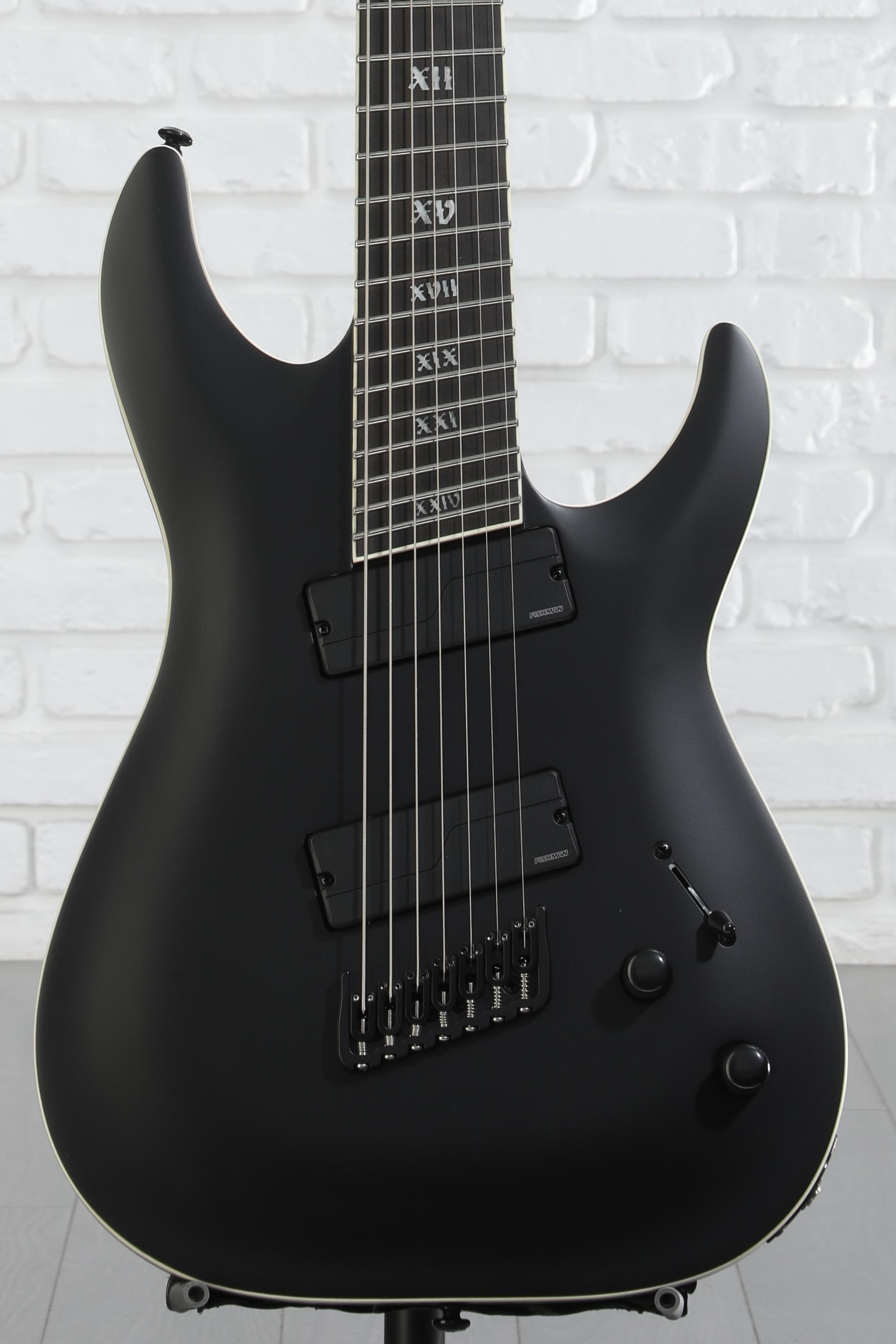 Schecter C-7 Multi-scale SLS Elite Evil Twin 7-string Electric Guitar - Satin Black