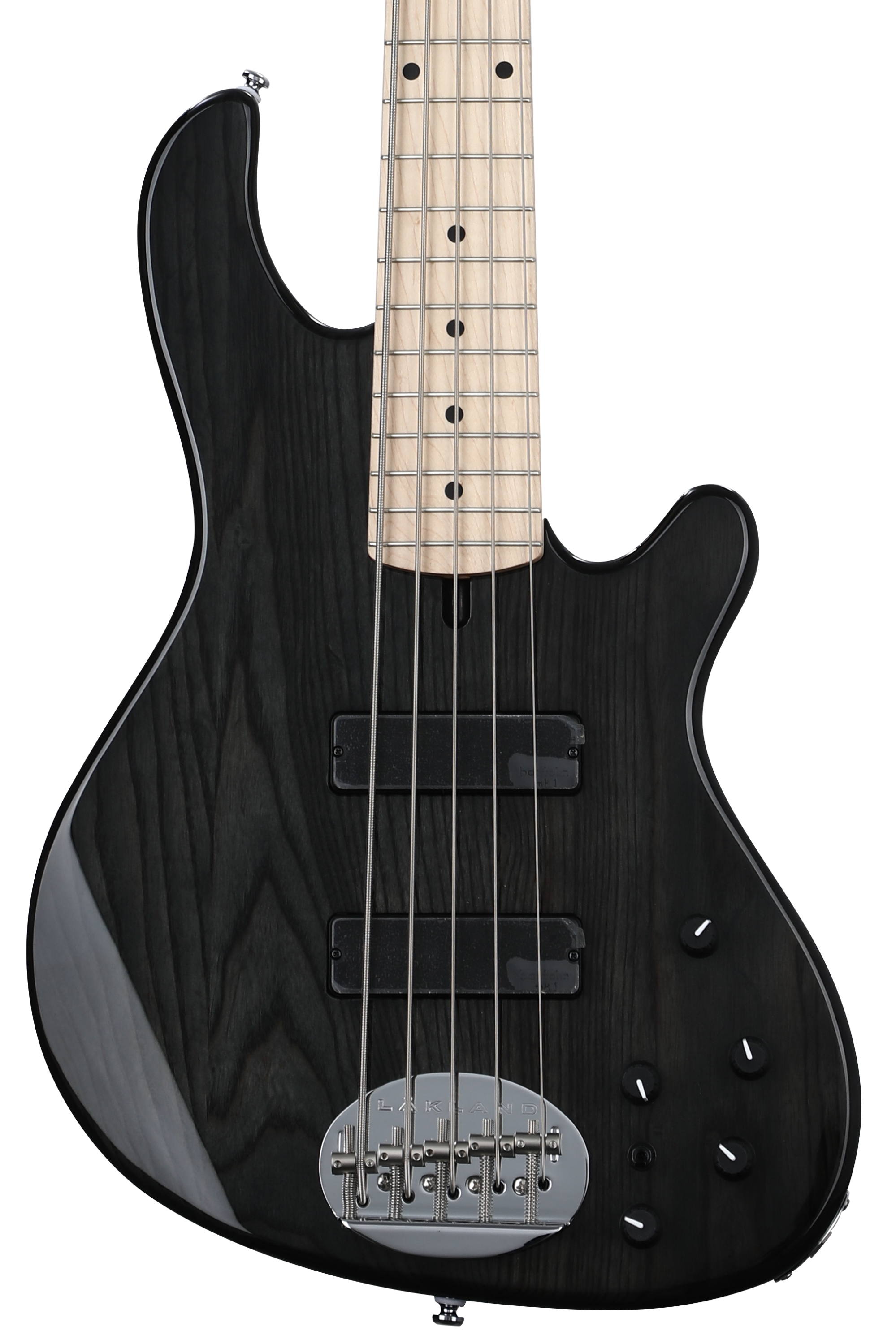 Lakland Skyline 55-OS Offset Bass Guitar - Trans Black with Maple  Fingerboard and Chrome Hardware