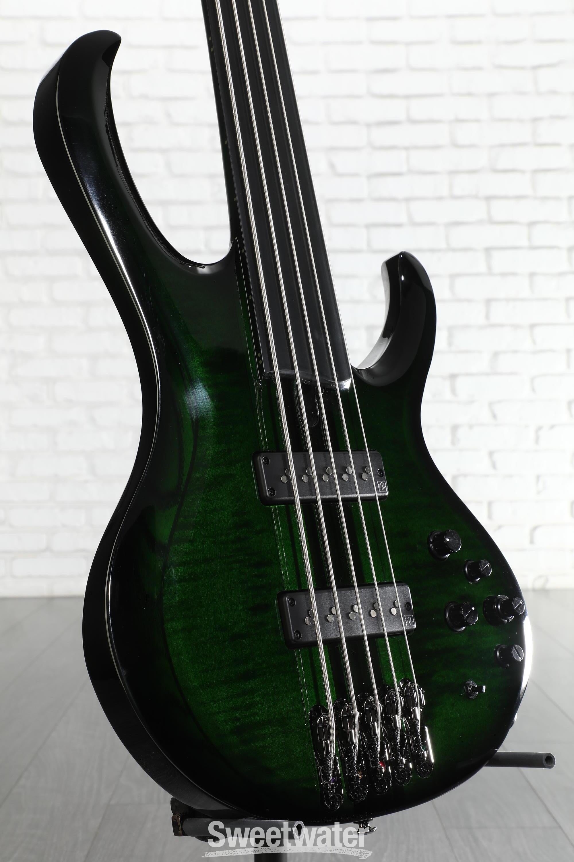 Photo of Ibanez Steve Di Giorgio SDGB1 Signature 5-string Fretless Bass Guitar - Dark Moss Burst