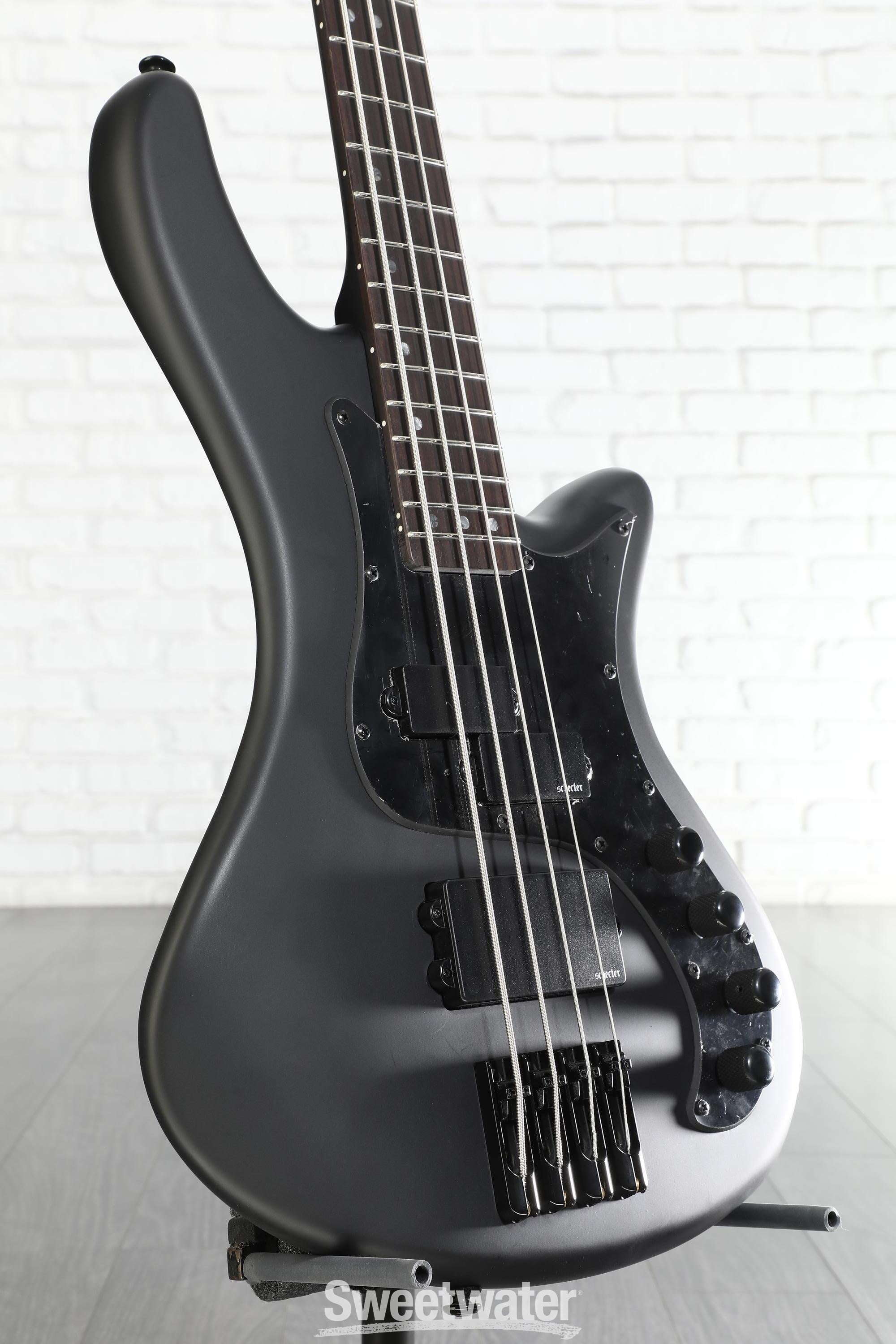 Schecter Stiletto Stealth 4 Bass Guitar - Satin Black | Sweetwater