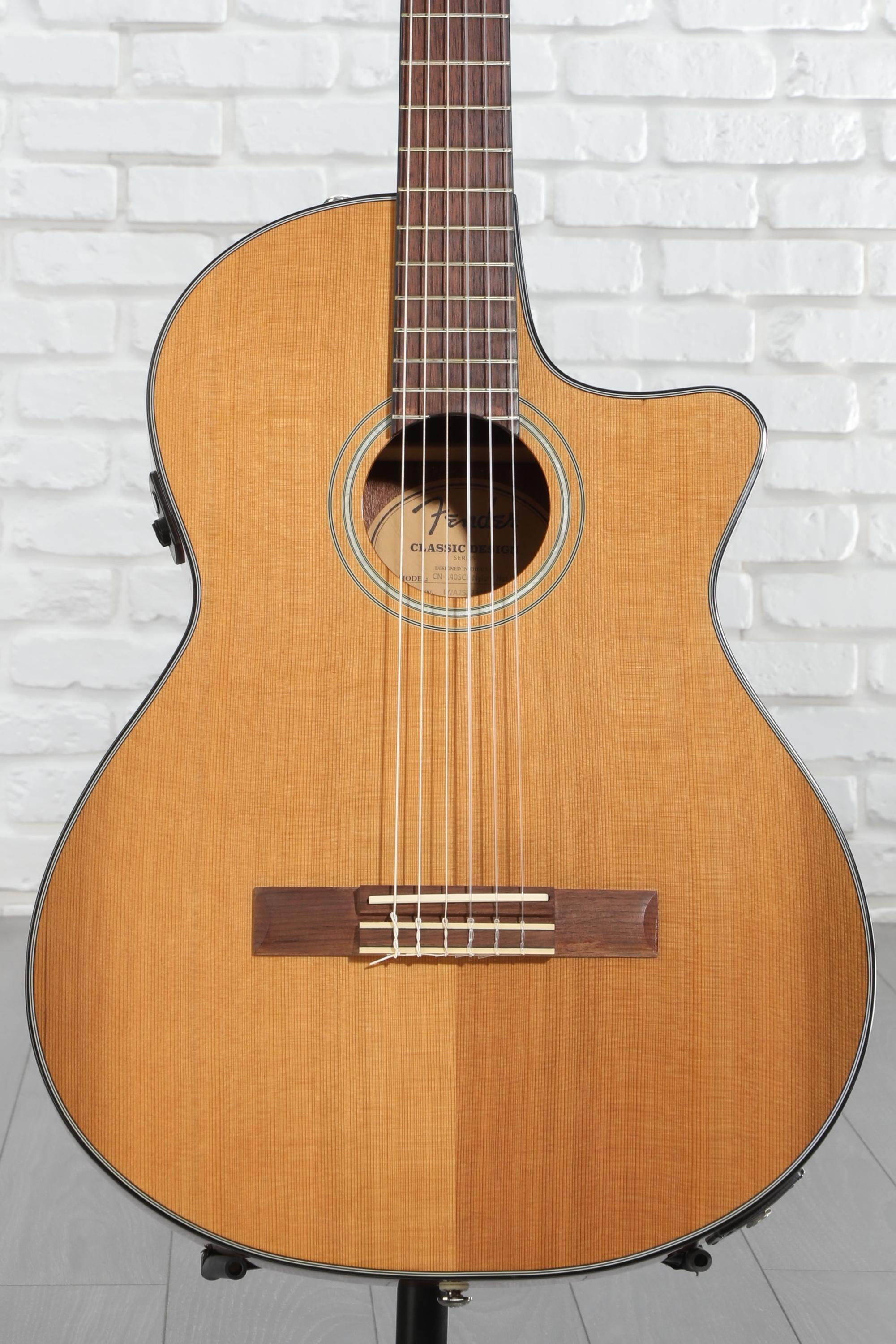 ギター FENDER CN-140SCE Nylon Thinline Natural Fender CN-140SCE - Natural | Sweetwater