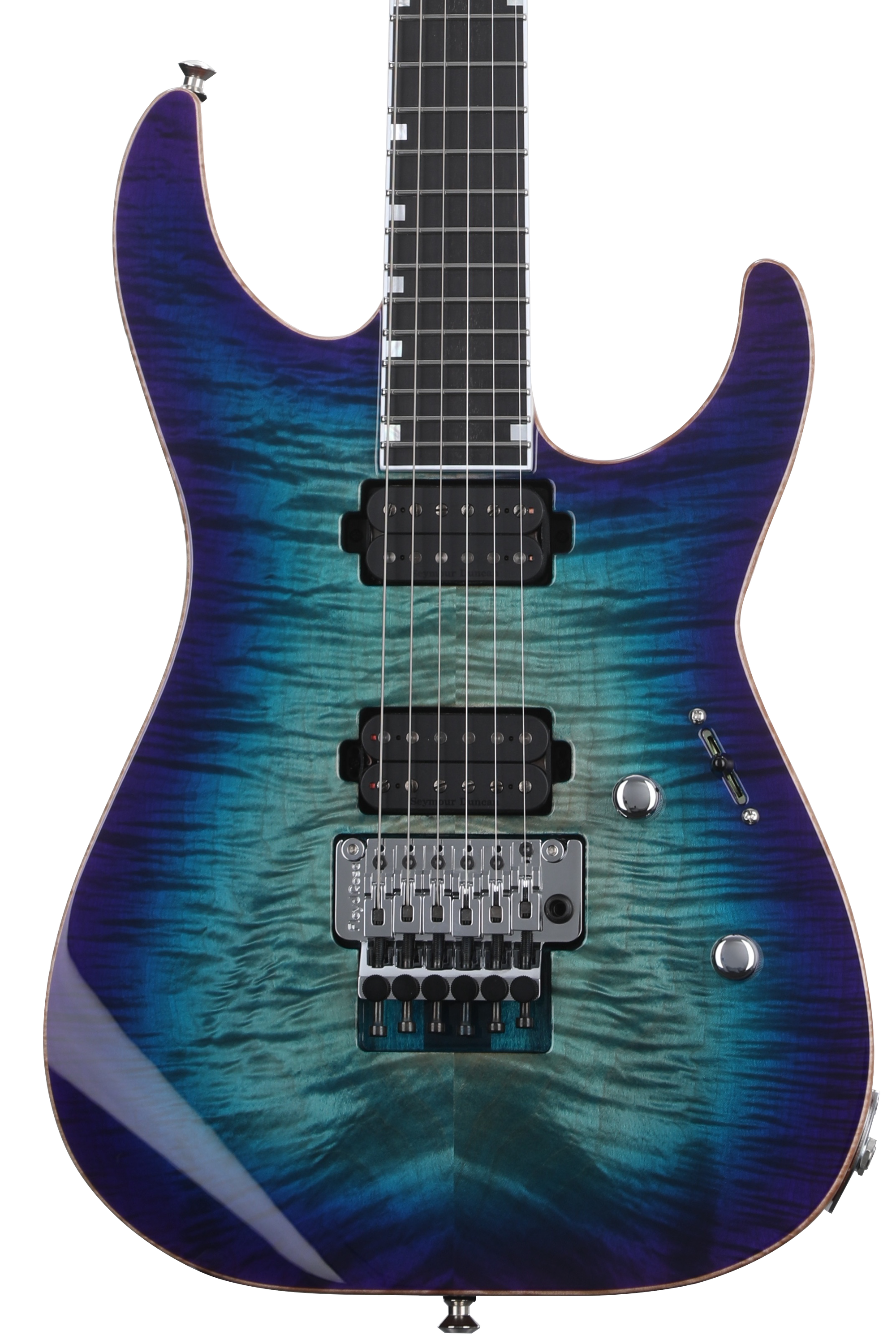 ESP USA V-2 NT Electric Guitar - Blood Splatter Black
