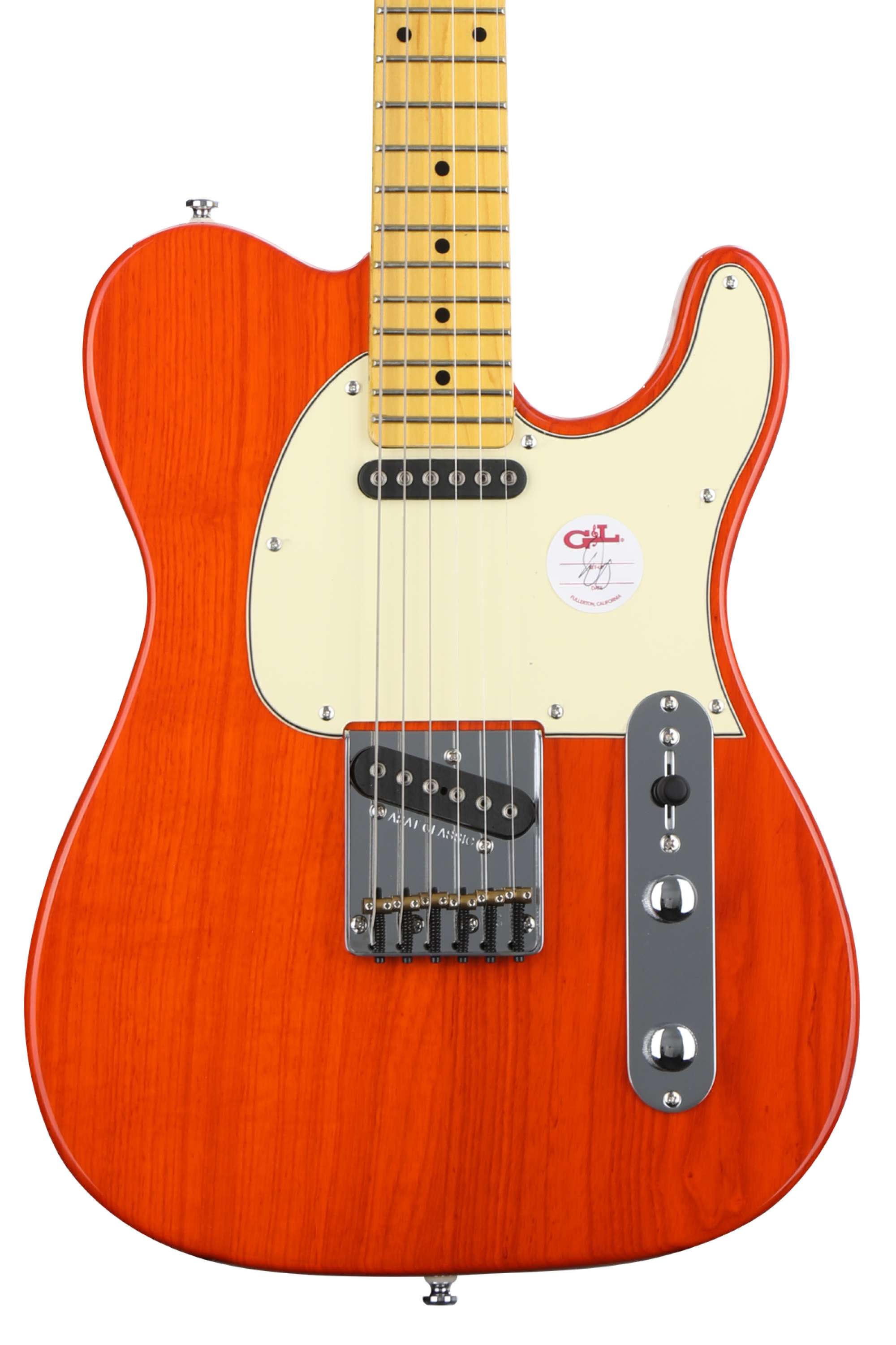 G&L Tribute ASAT Classic Electric Guitar - Clear Orange | Sweetwater