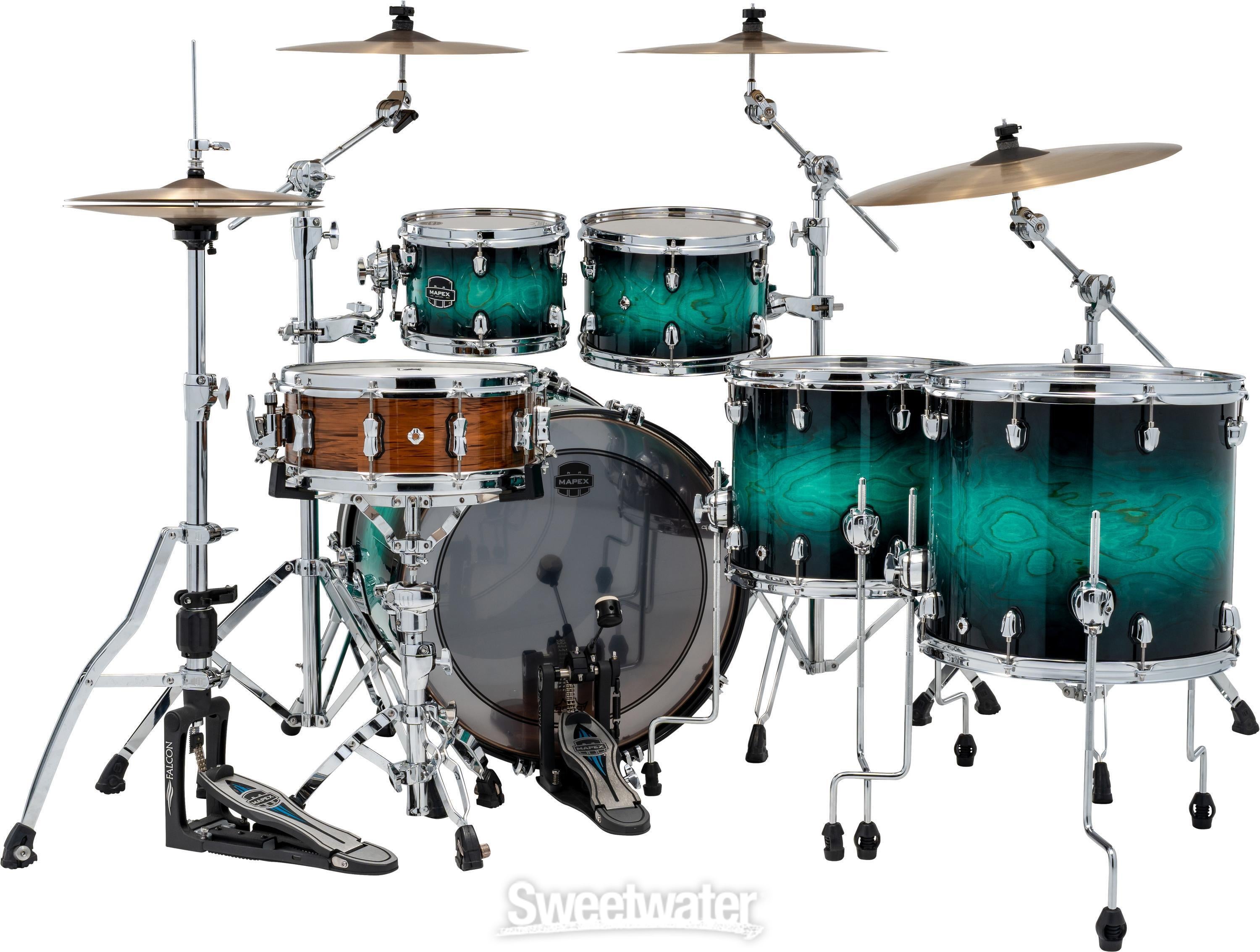 Mapex Saturn VI Studioease 5-piece Shell Pack - Marine Teal Burst