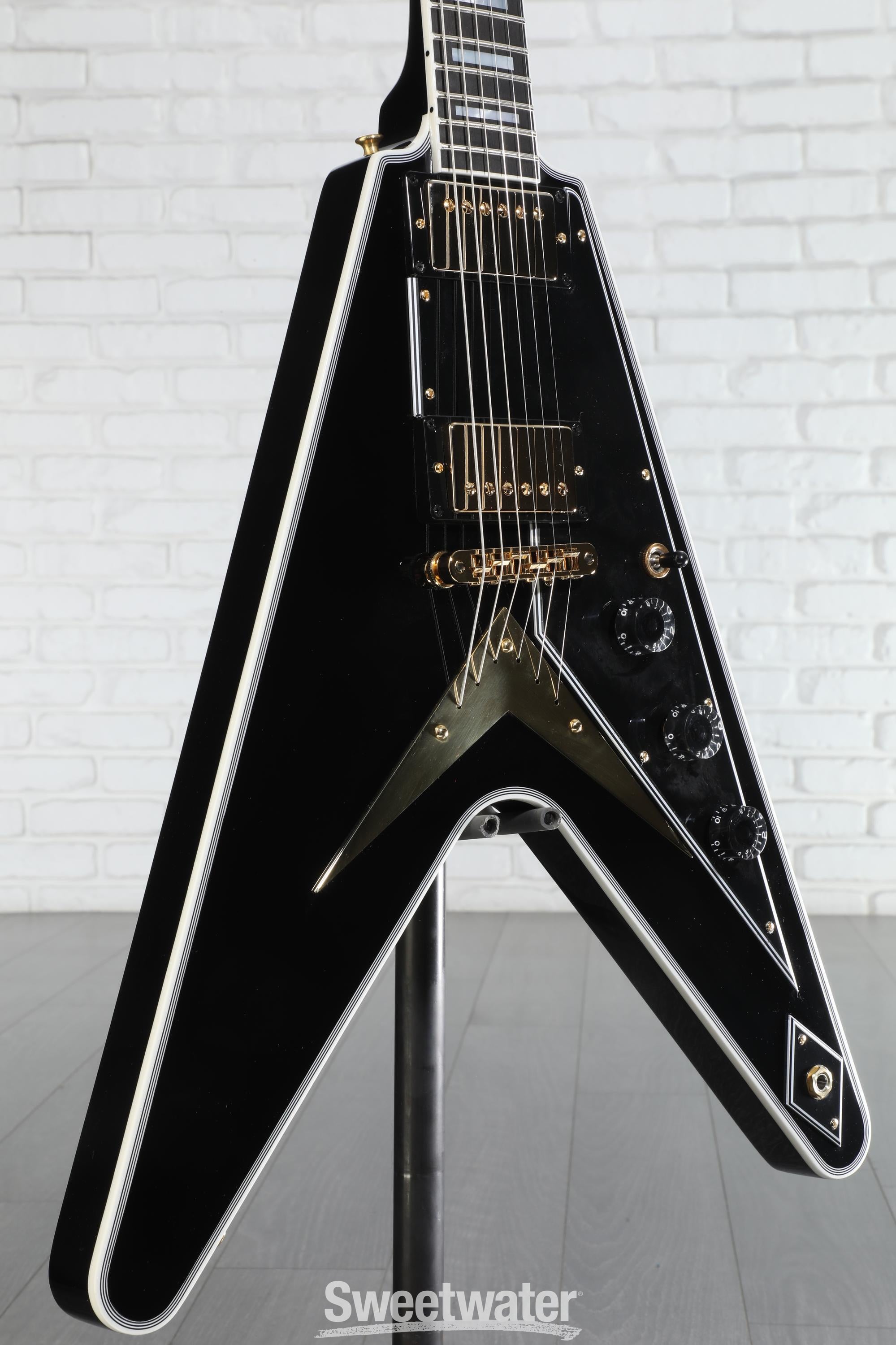 Gibson Custom Flying V Custom Electric Guitar - Ebony, Ebony