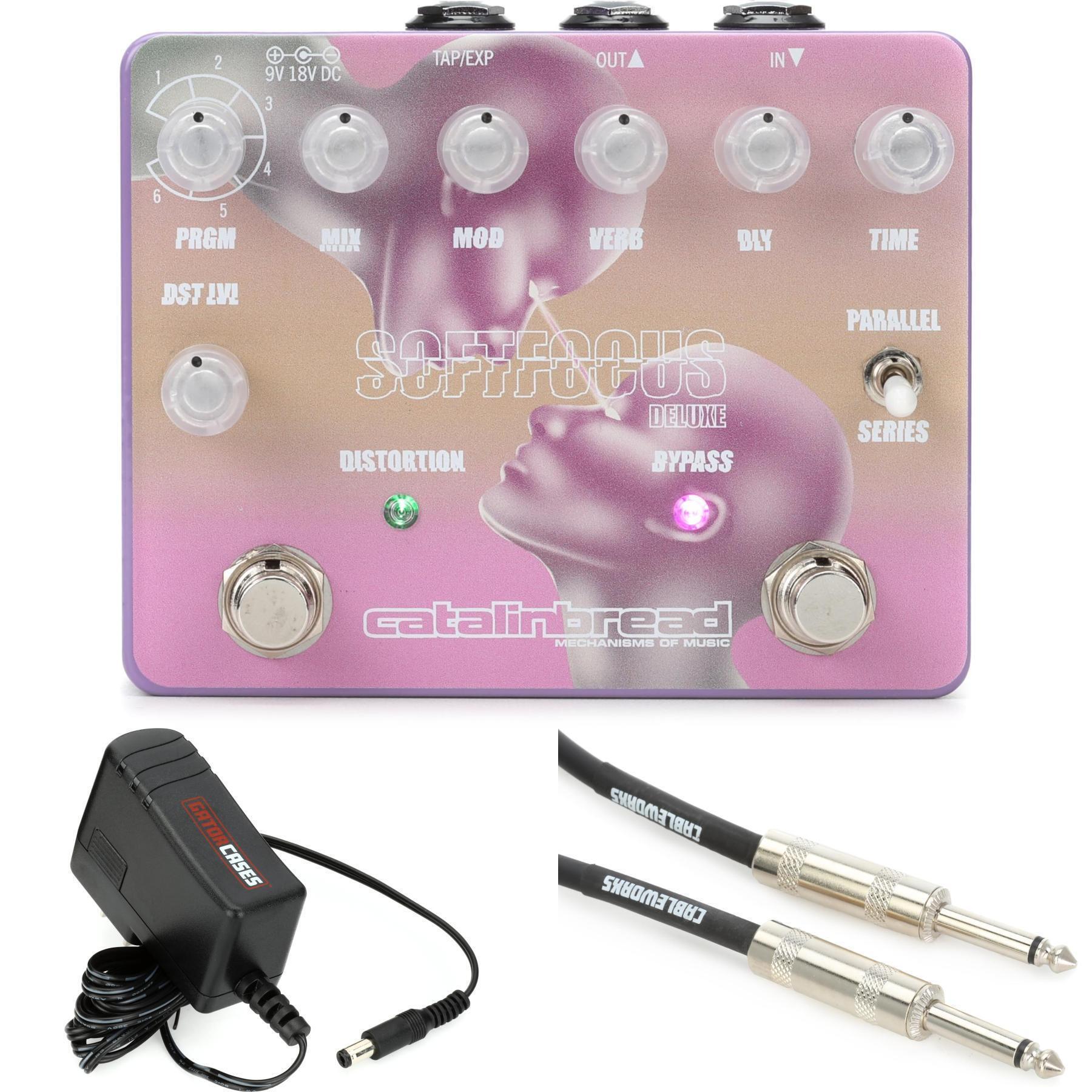 Photo of Catalinbread Soft Focus Deluxe Multi-effects Pedal with Power Supply and Cable - Shoegaze Purple, Sweetwater Exclusive