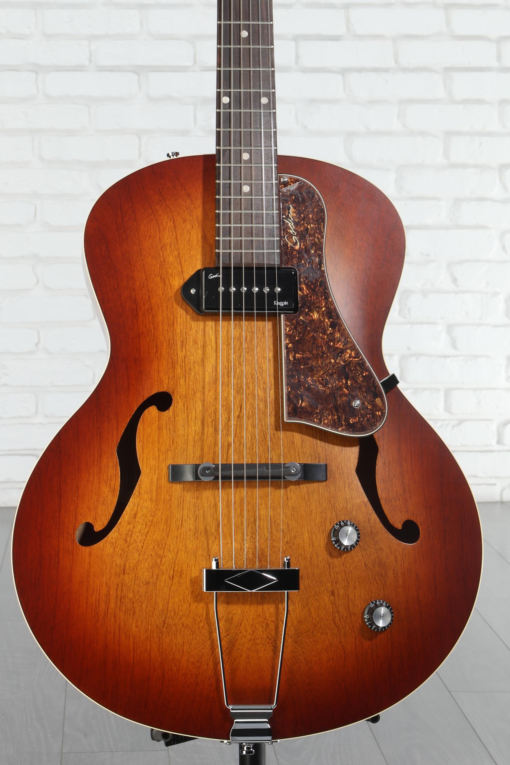 ギター Godin5th Avenue Kingpin P90 Cognac Burst Godin 5th Avenue Kingpin Hollowbody Electric Guitar - Cognac Burst