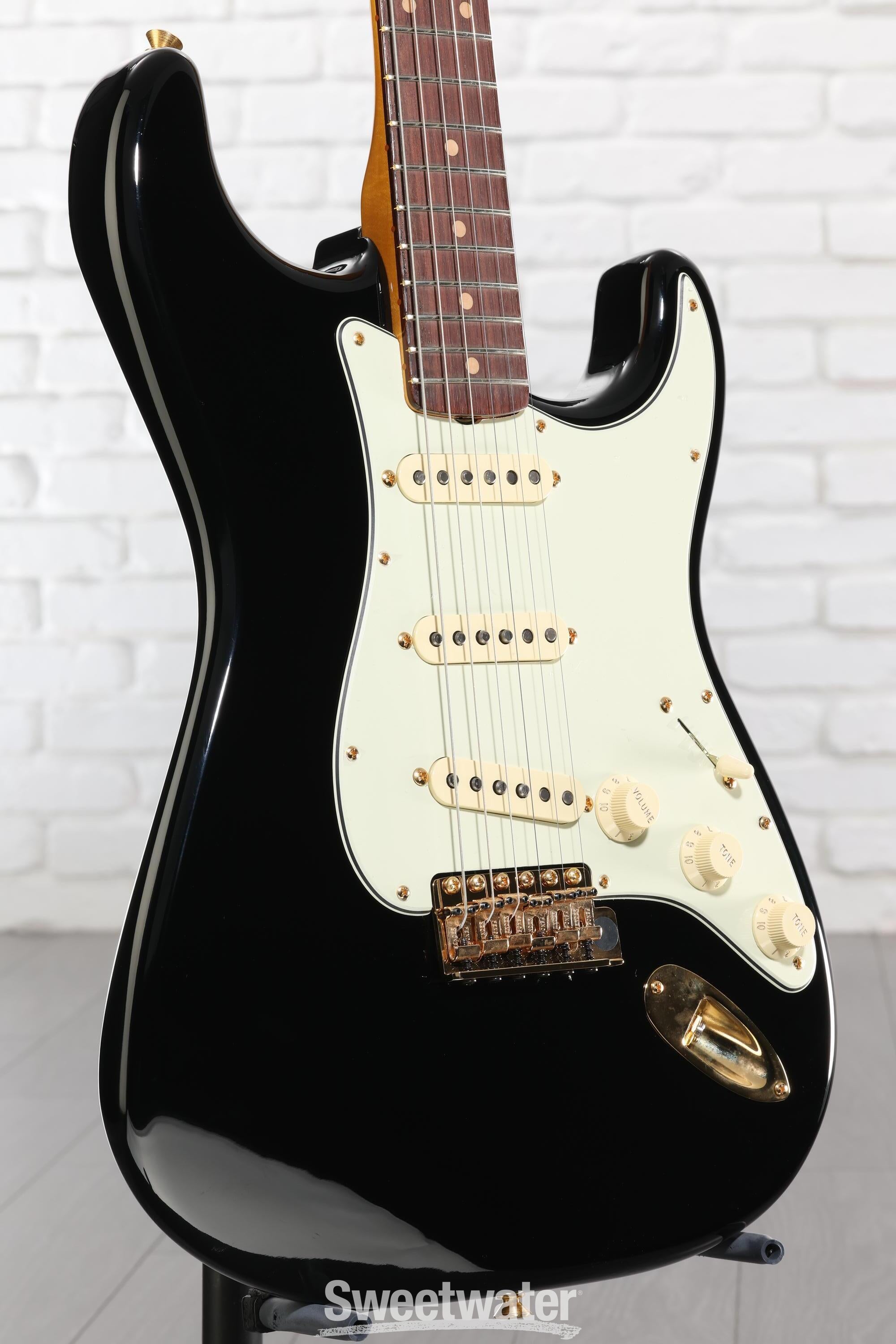 Photo of Fender American Vintage II 1961 Stratocaster Electric Guitar - Black, Rosewood Fingerboard, Sweetwater Exclusive