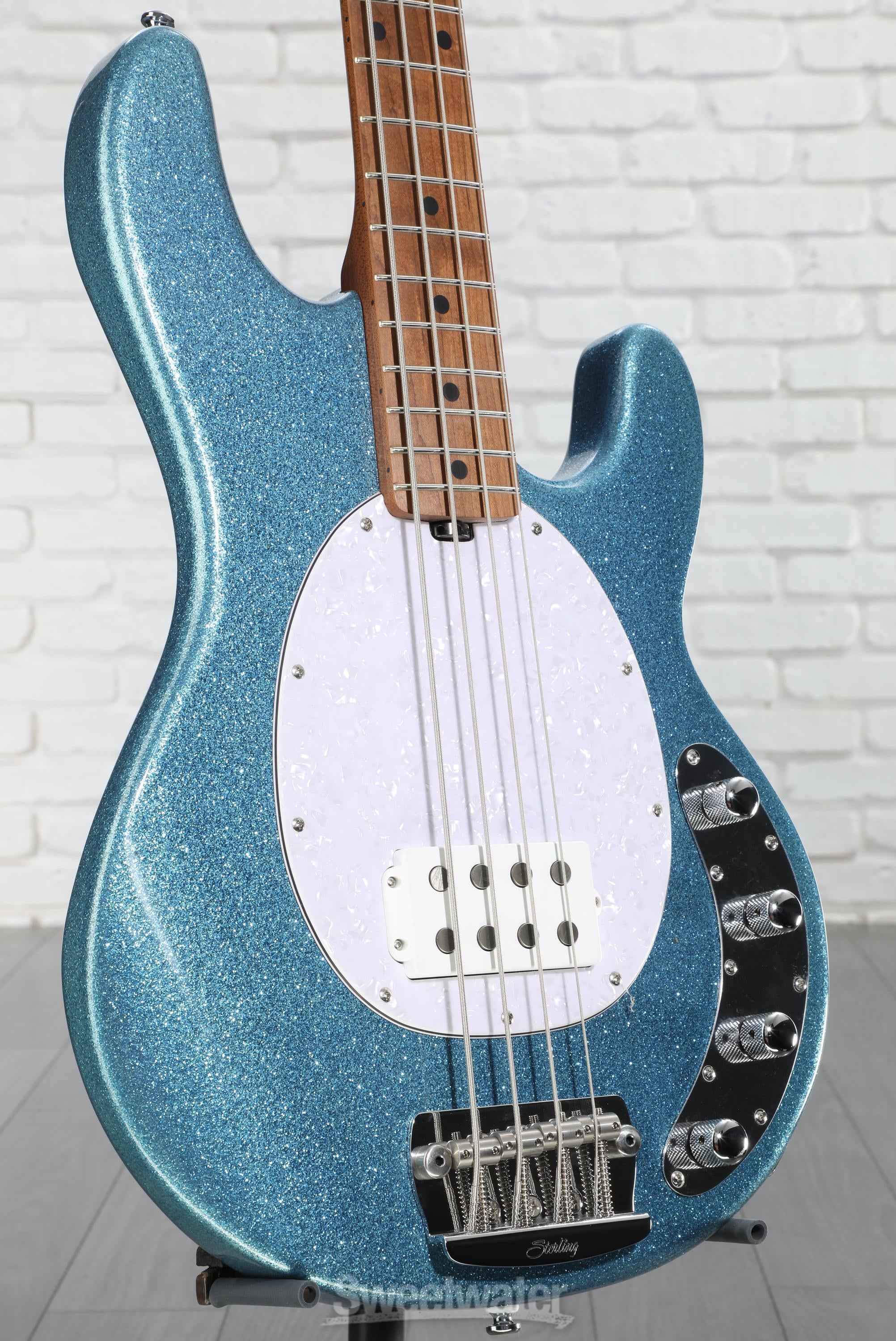 ベース Musicman RAY34 Blue Sparkle Sterling Sterling by Music Man StingRay RAY34 Sparkle Bass Blue