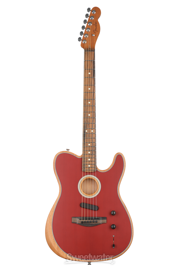 Fender American Acoustasonic Telecaster - Crimson Red | Sweetwater