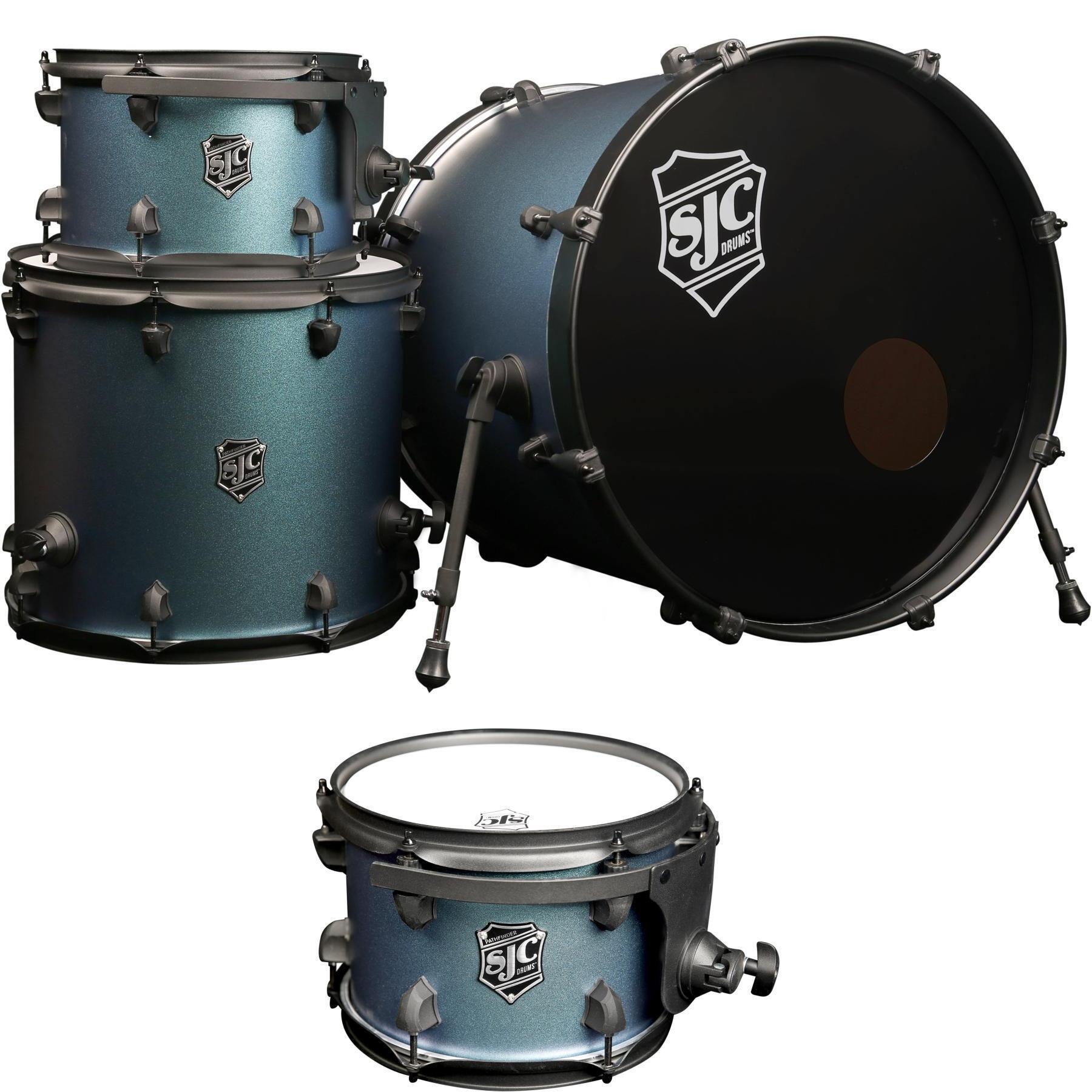 SJC Custom Drums Pathfinder Series 4-piece Shell Pack (Dual Rack Tom) -  Pacific Teal