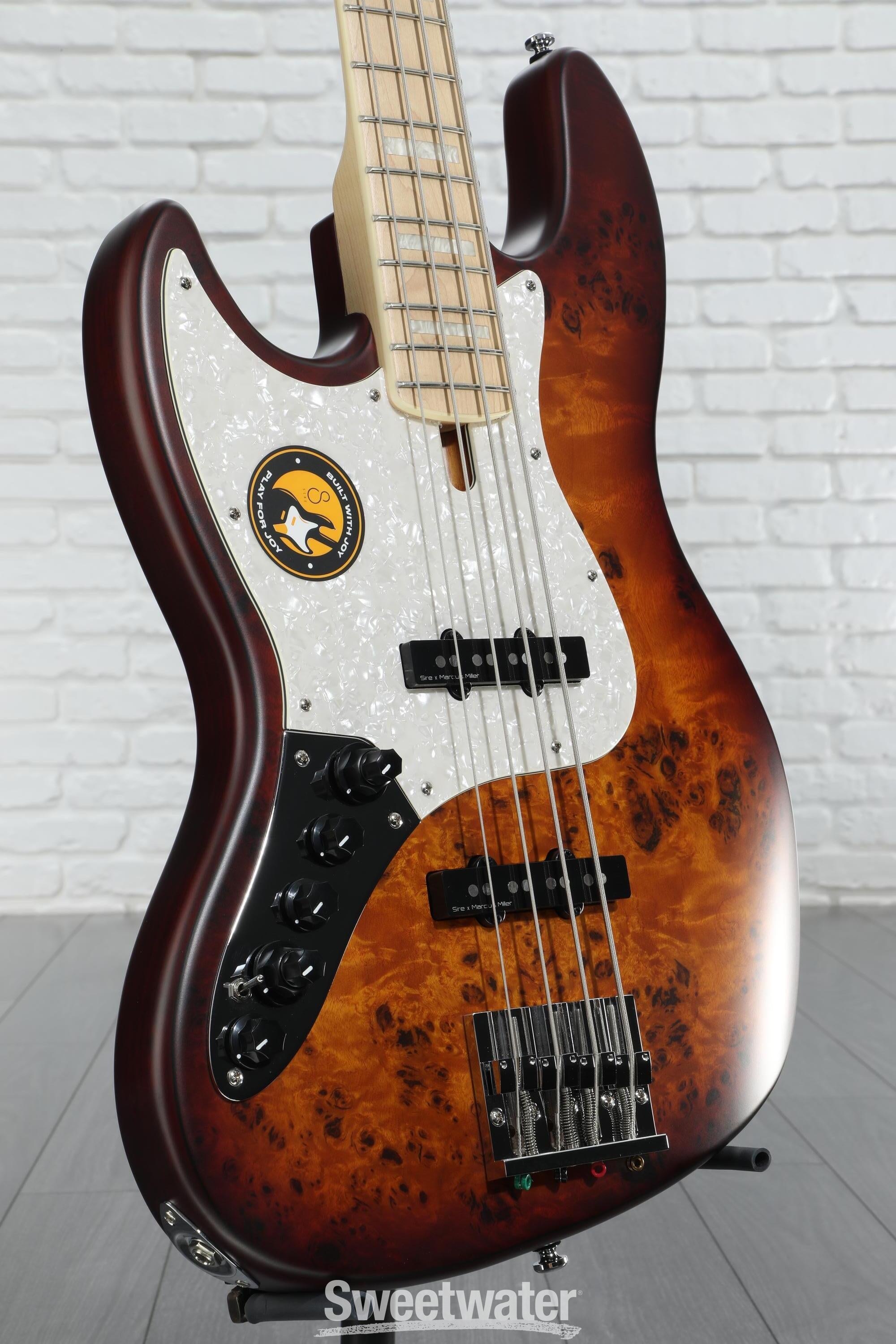 Photo of Sire Marcus Miller V7 Swamp Ash Reissue Left-handed 4-string Bass Guitar - Tobacco Sunburst