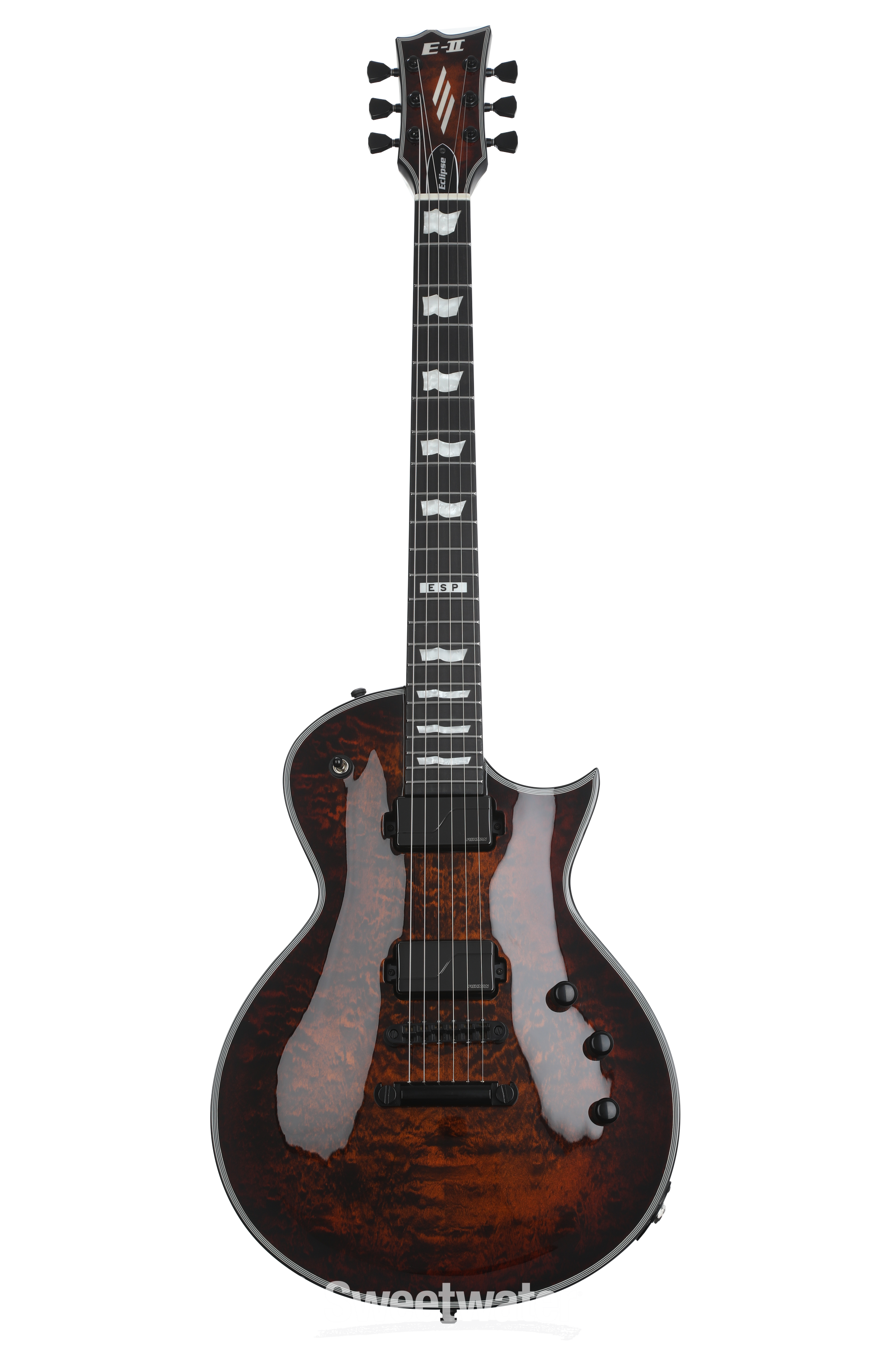 ESP E-II Eclipse QM Electric Guitar - Tiger Eye Sunburst | Sweetwater