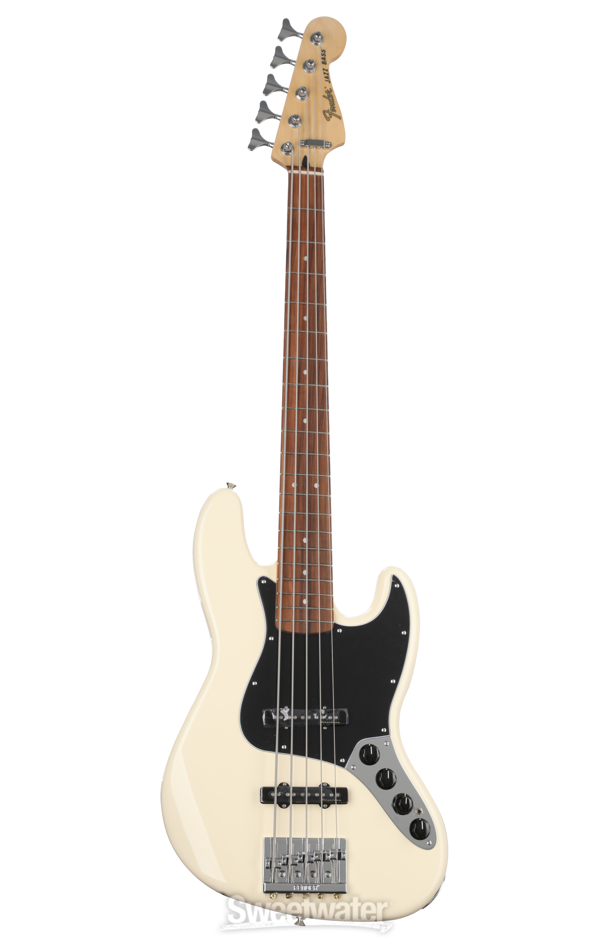 Fender Deluxe Active J Bass V - Olympic White with Pau Ferro