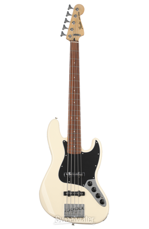 Fender Deluxe Active J Bass V - Olympic White with Pau Ferro Fingerboard