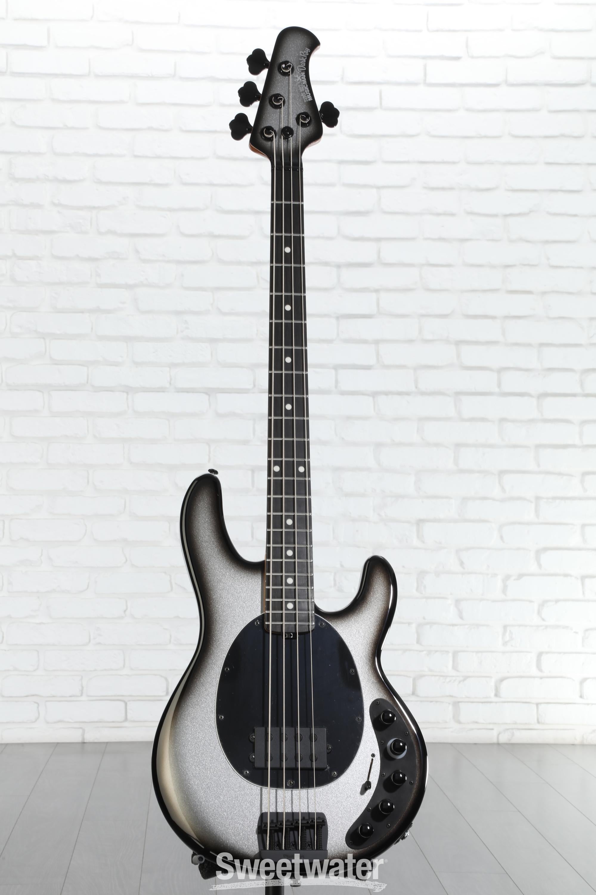 Ernie Ball Music Man DarkRay Electric Bass Guitar - Silverburst