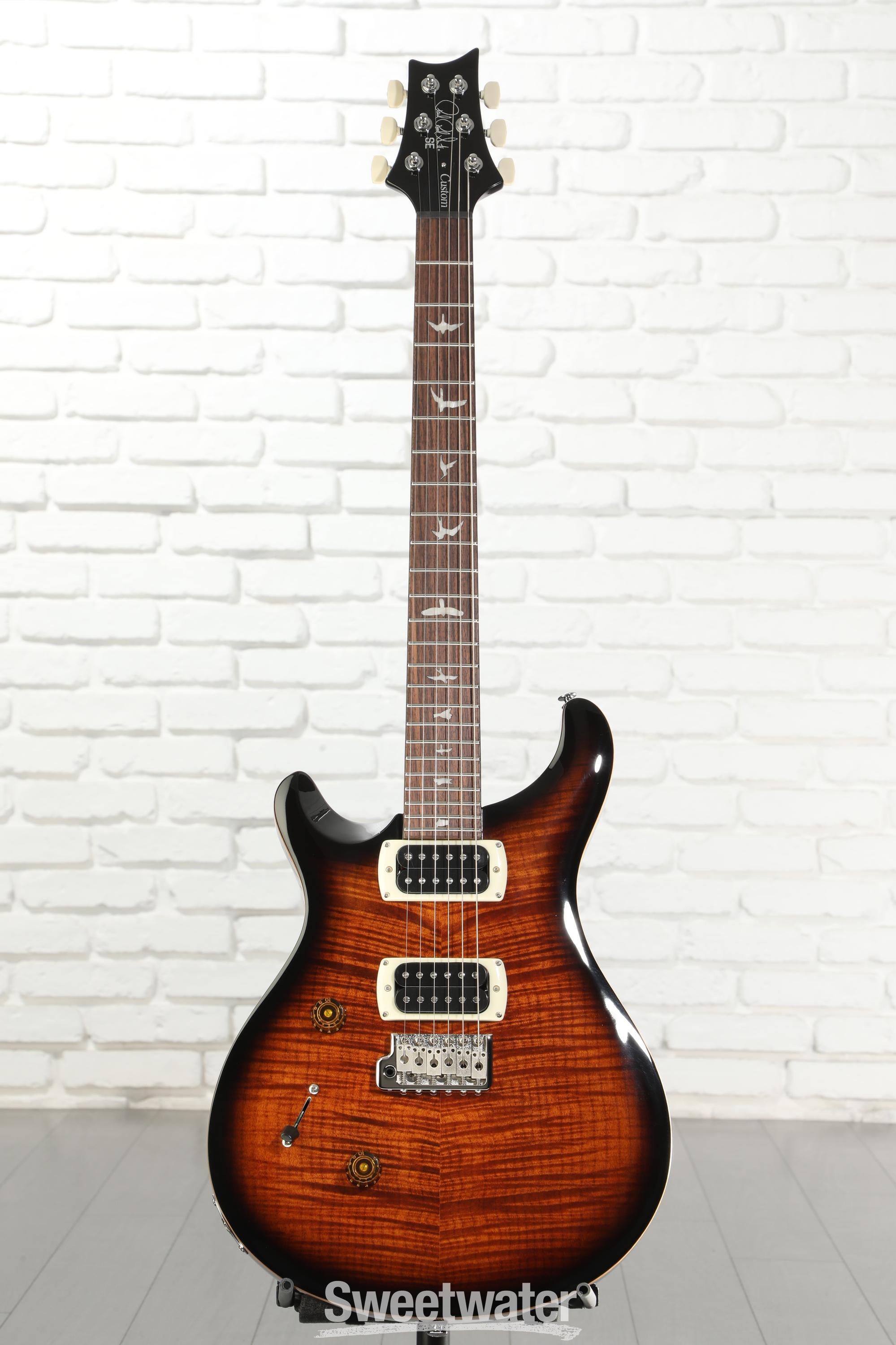 PRS SE Custom 24 Left-handed Electric Guitar - Black Gold Sunburst
