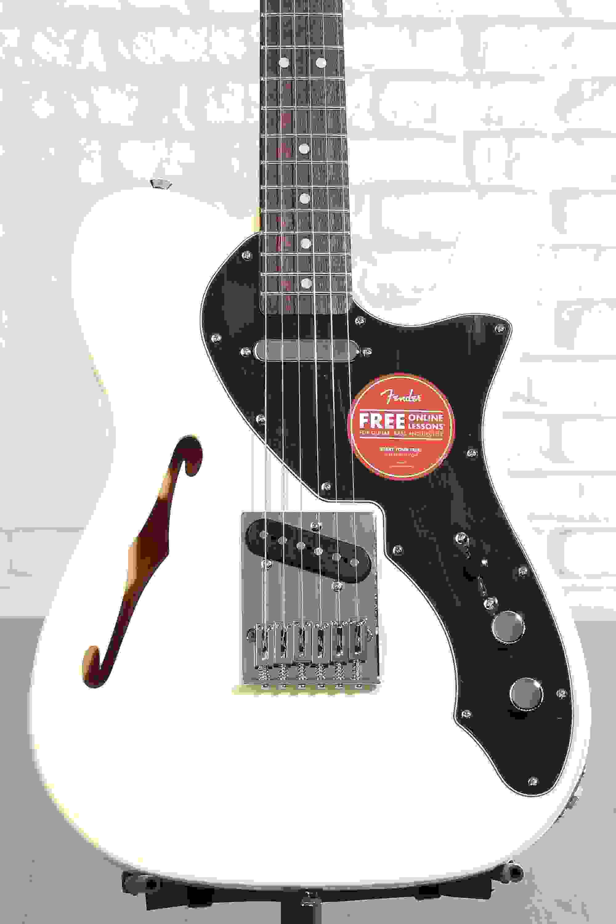 Squier Affinity Series Telecaster Thinline Electric Guitar - Olympic White with Laurel Fingerboard