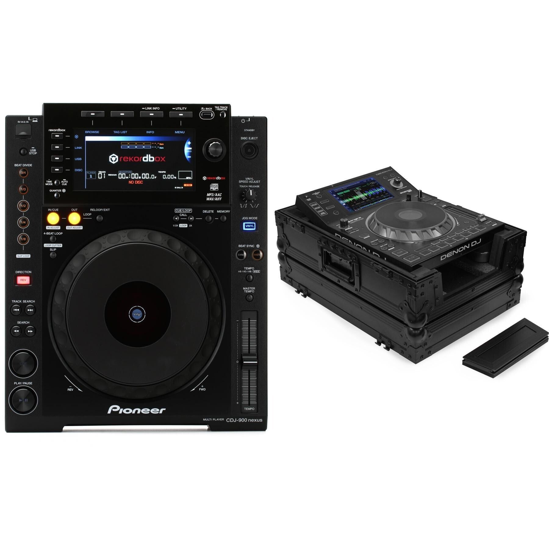 Pioneer DJ CDJ-900NXS Professional DJ Media Player and Odyssey Hard Case -  Black