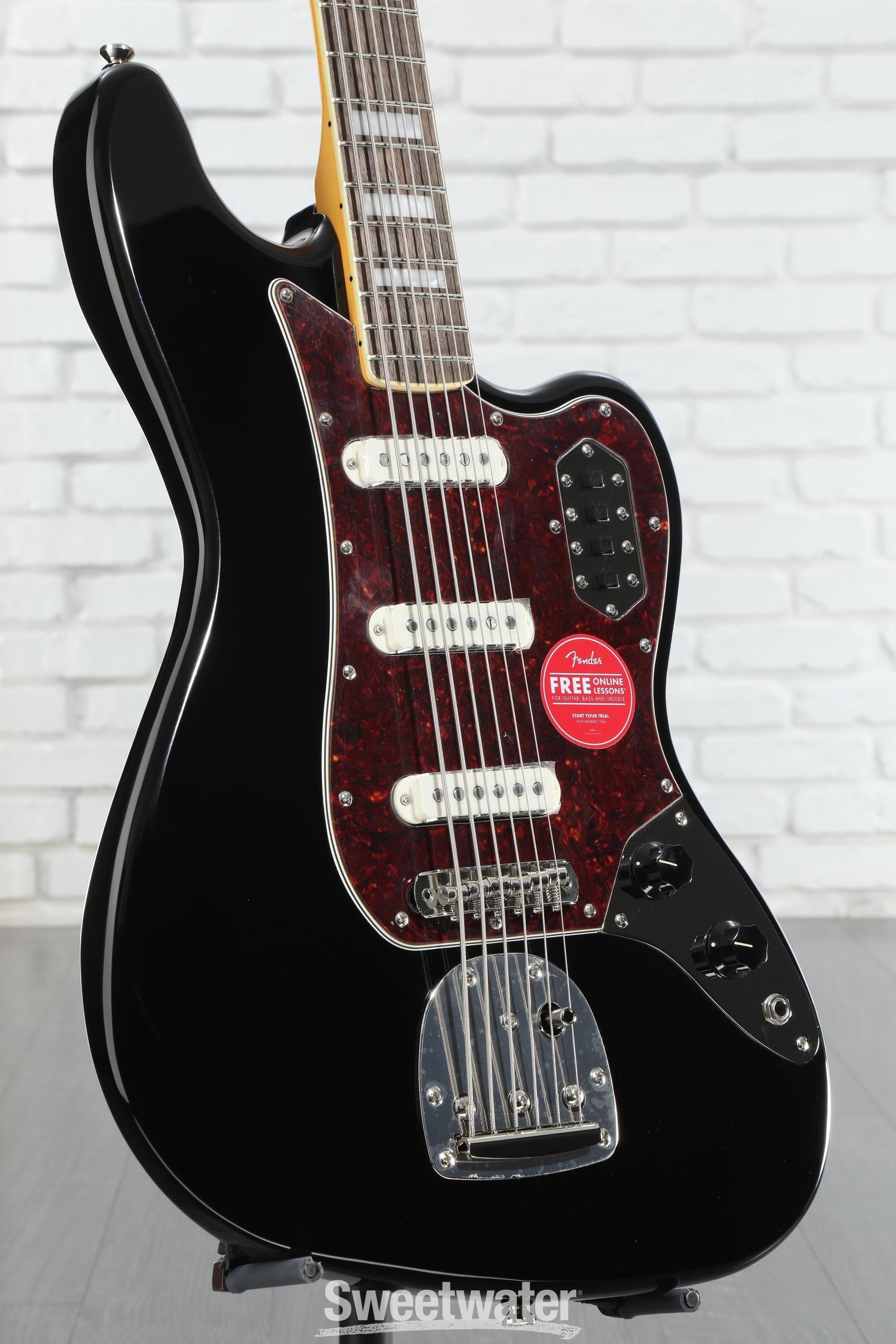 Squier Classic Vibe Bass VI Guitar - Black | Sweetwater