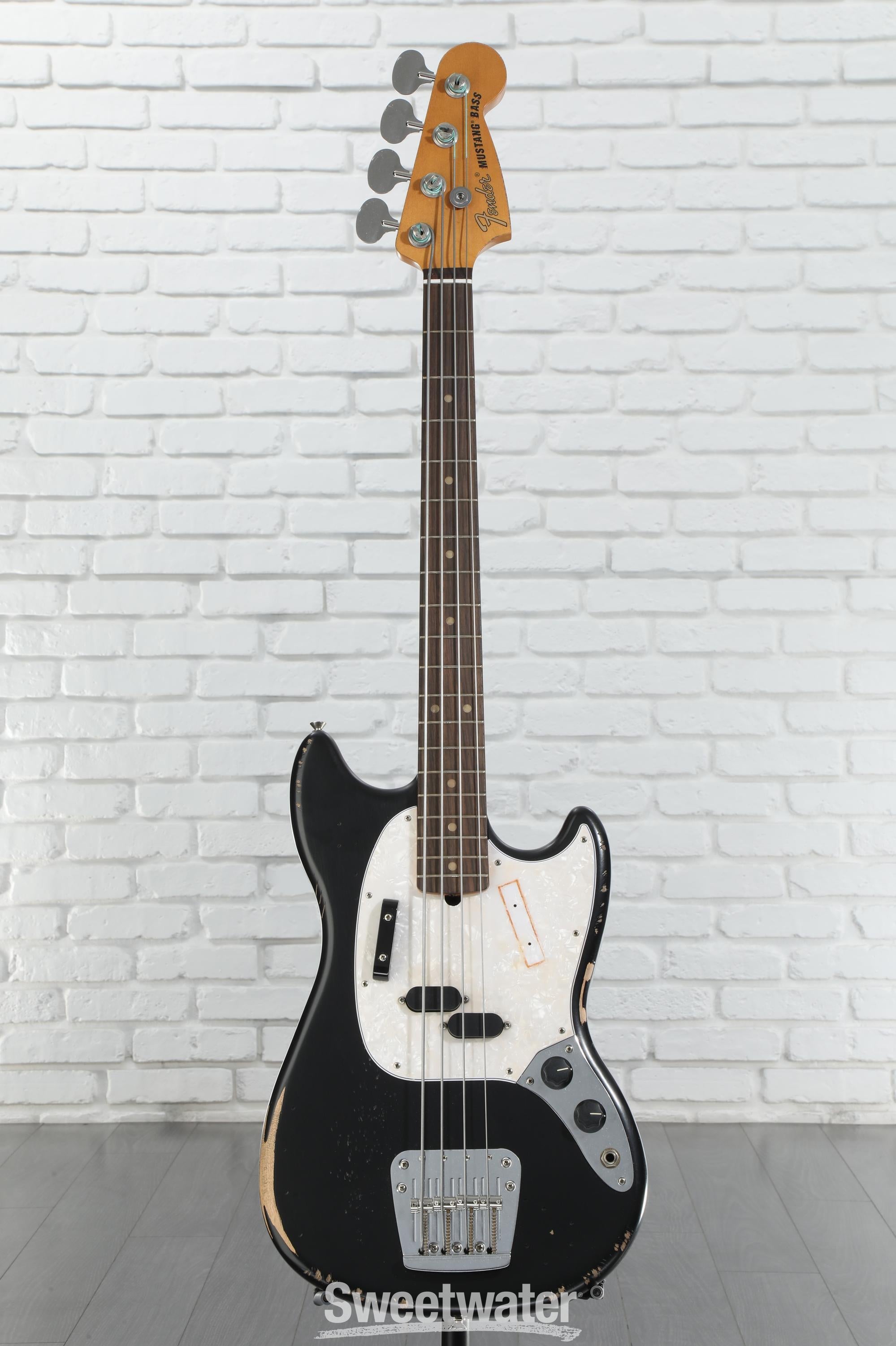 Fender JMJ Road Worn Mustang Bass - Black | Sweetwater