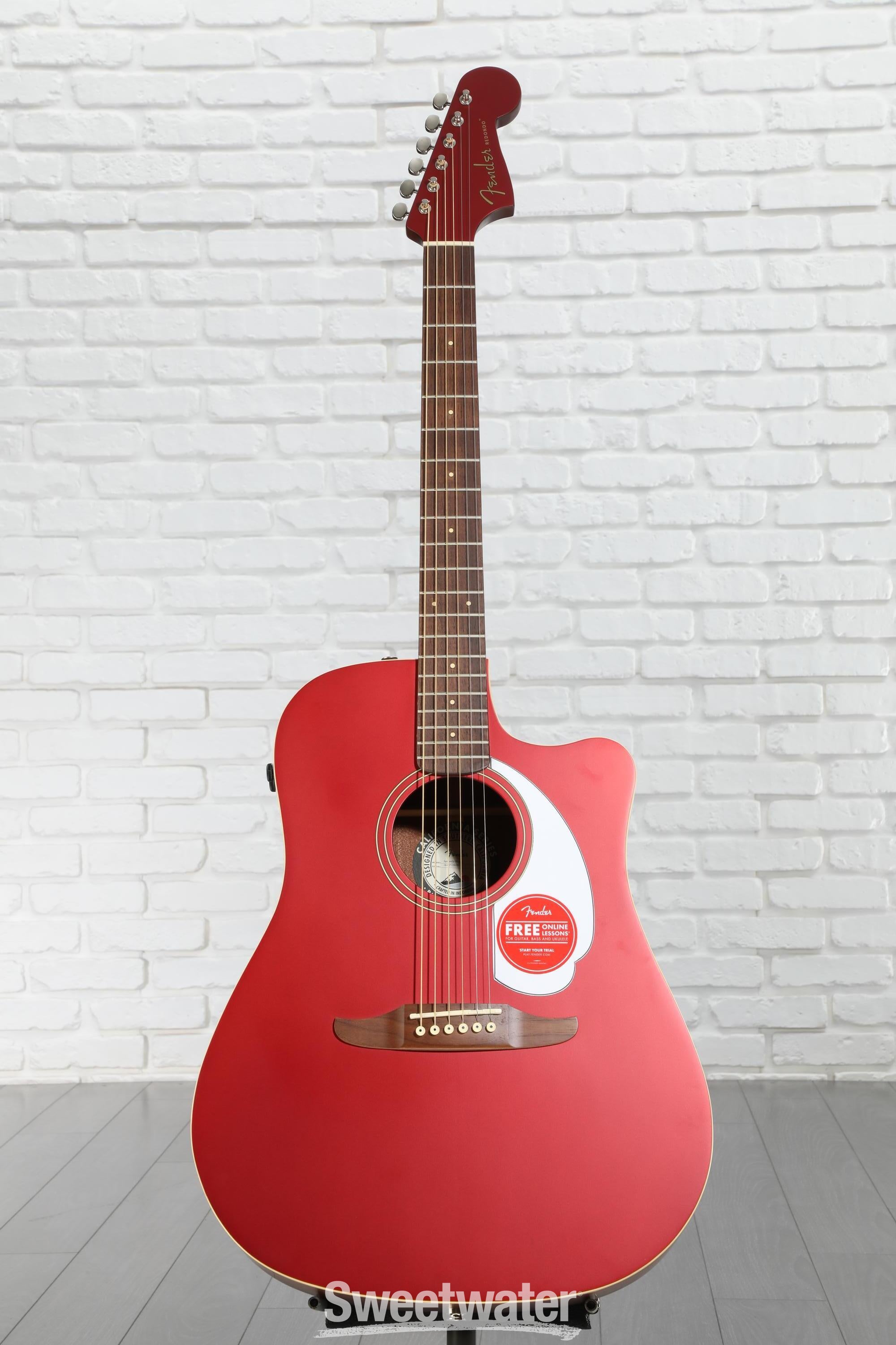 Fender Redondo Player Acoustic-electric Guitar - Candy Apple Red