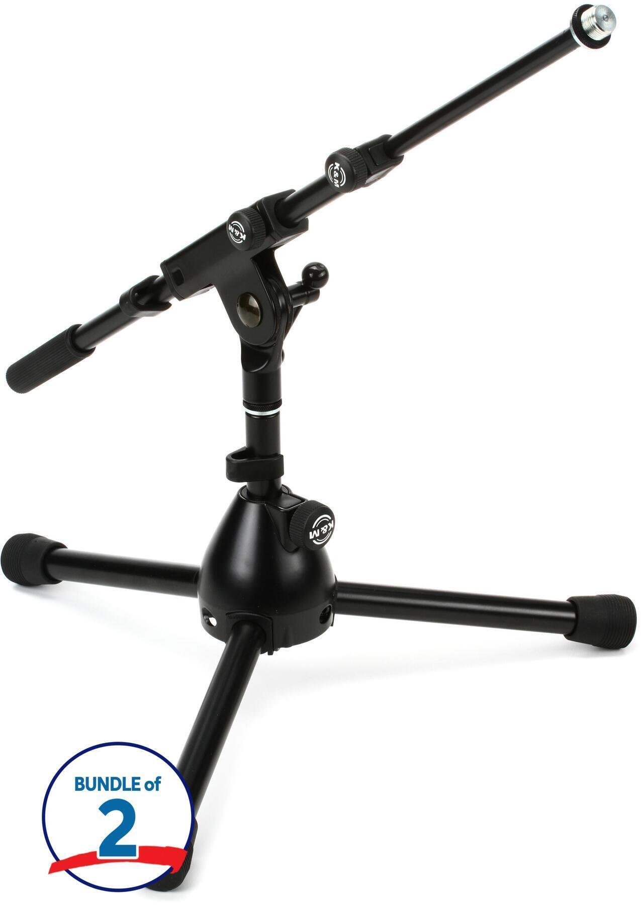 Photo of K&M 25950 Extra Low Profile Tripod Base Boom Mic Stand (2-pack)