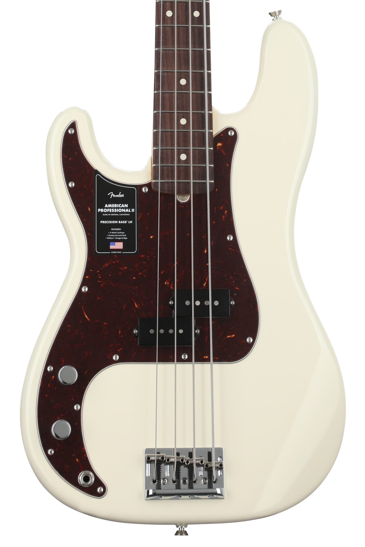 Fender American Professional II Precision Bass Left-handed - Olympic White with Rosewood Fingerboard