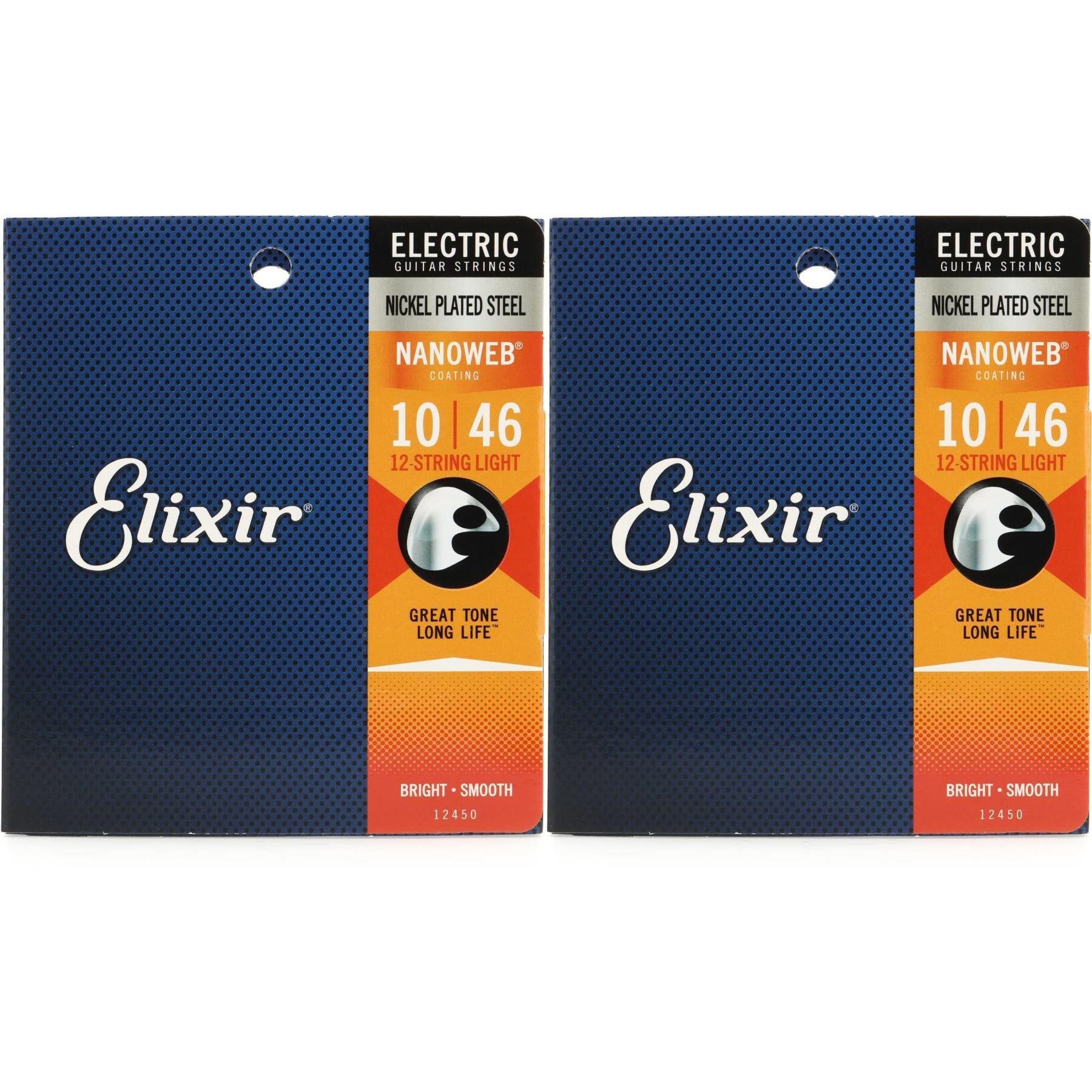 Elixir Strings 12450 Nanoweb Electric Guitar Strings .010.046 Light