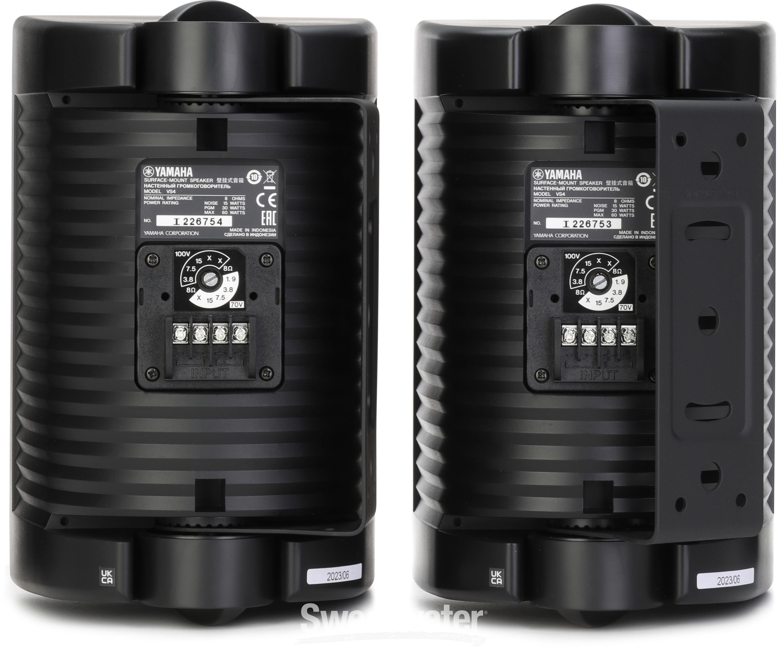 Yamaha VS4 4-inch 2-way Surface-mount Speaker - Black (Pair