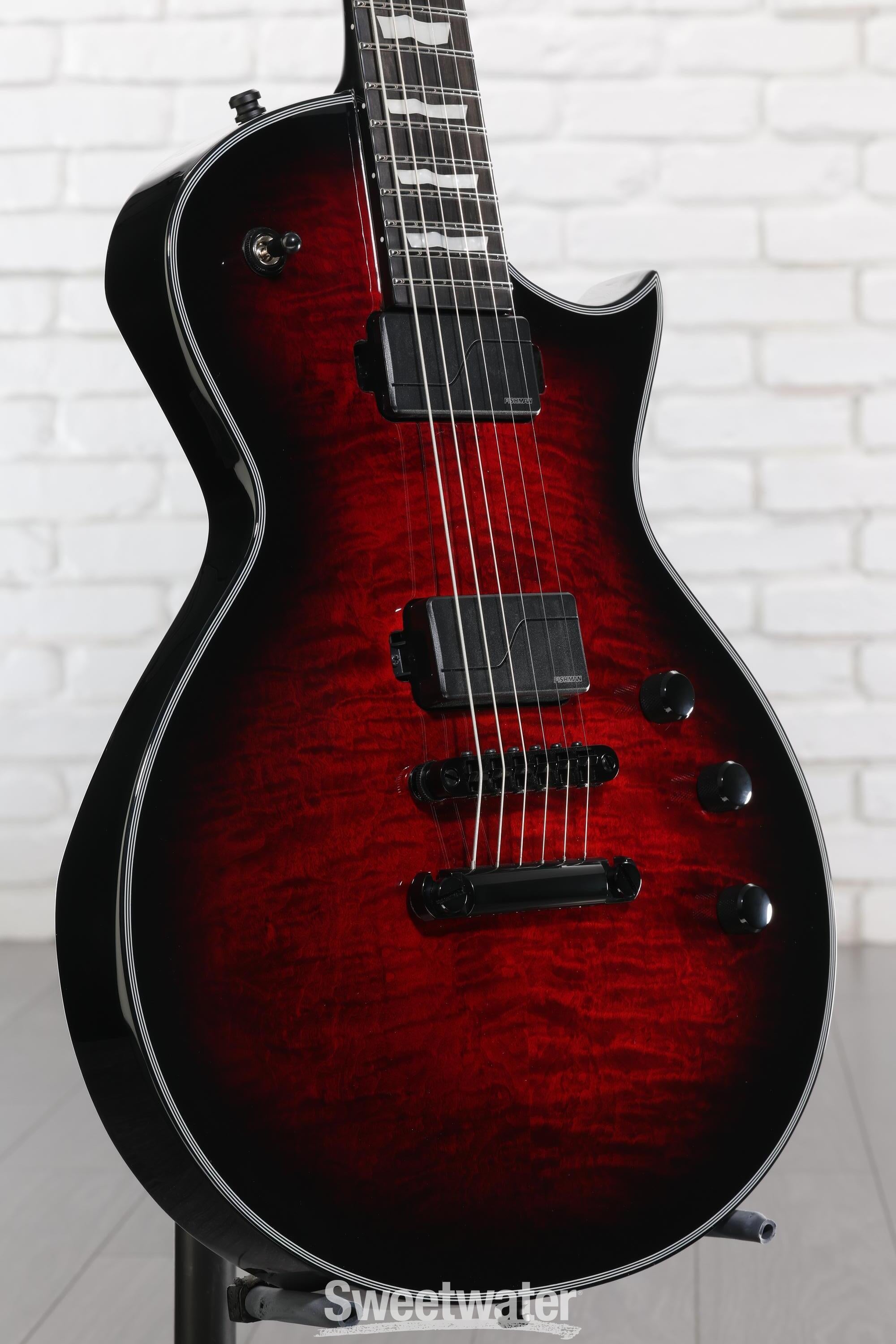 Photo of ESP E-II Eclipse QM Electric Guitar - See-thru Black Cherry Sunburst