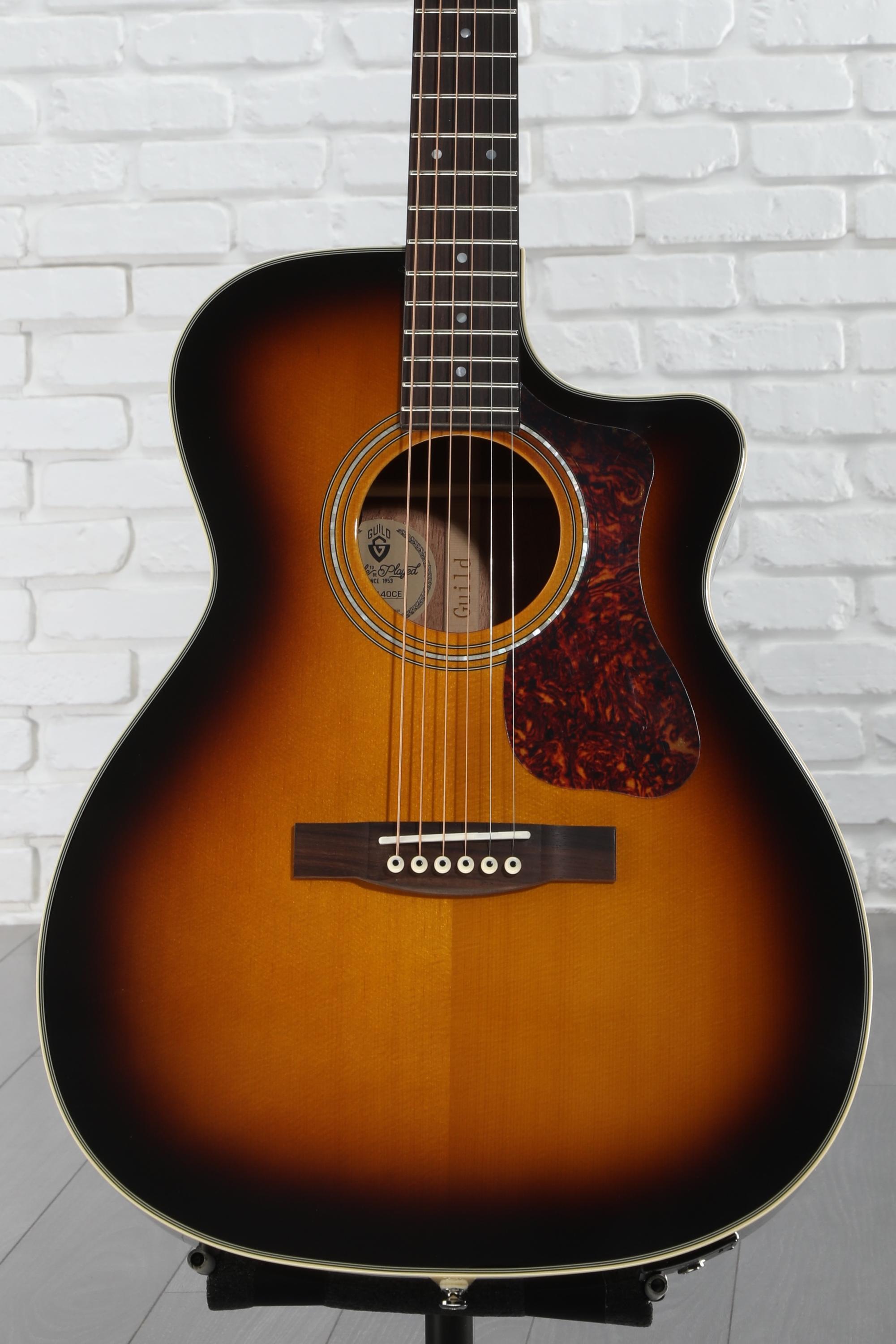 Guild OM-140CE Orchestra Acoustic-Electric Guitar - Antique Burst