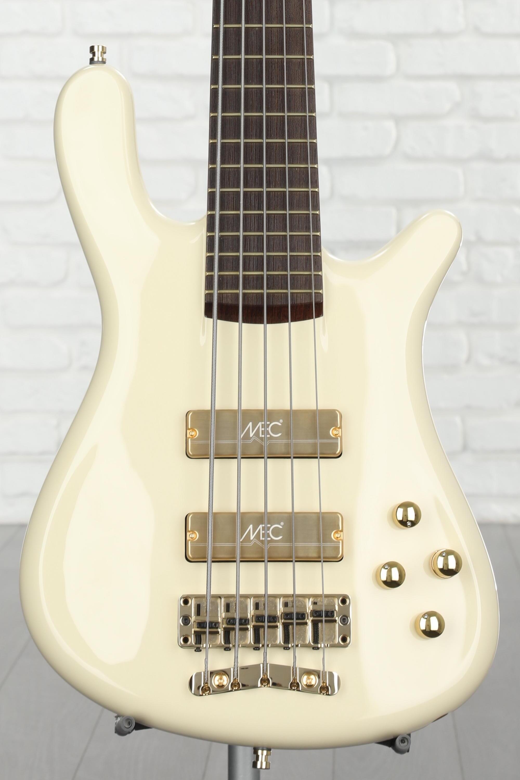 Warwick Masterbuilt Streamer Stage I 5-string Broadneck Electric Bass  Guitar - Solid Creme White