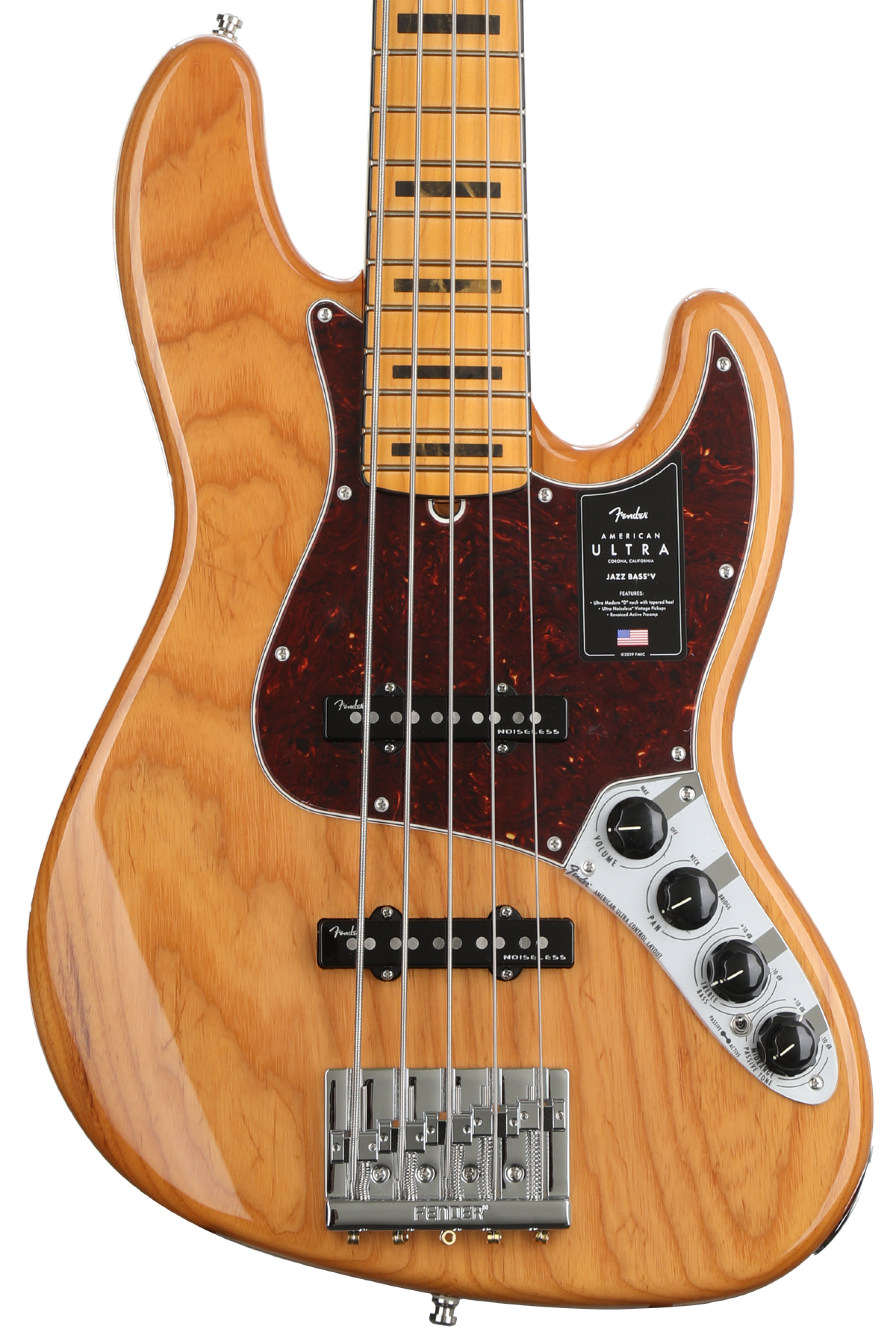 ベース Fender American Ultra Jazz Bass V USA Fender American Ultra Jazz Bass V - Arctic Pearl with Maple