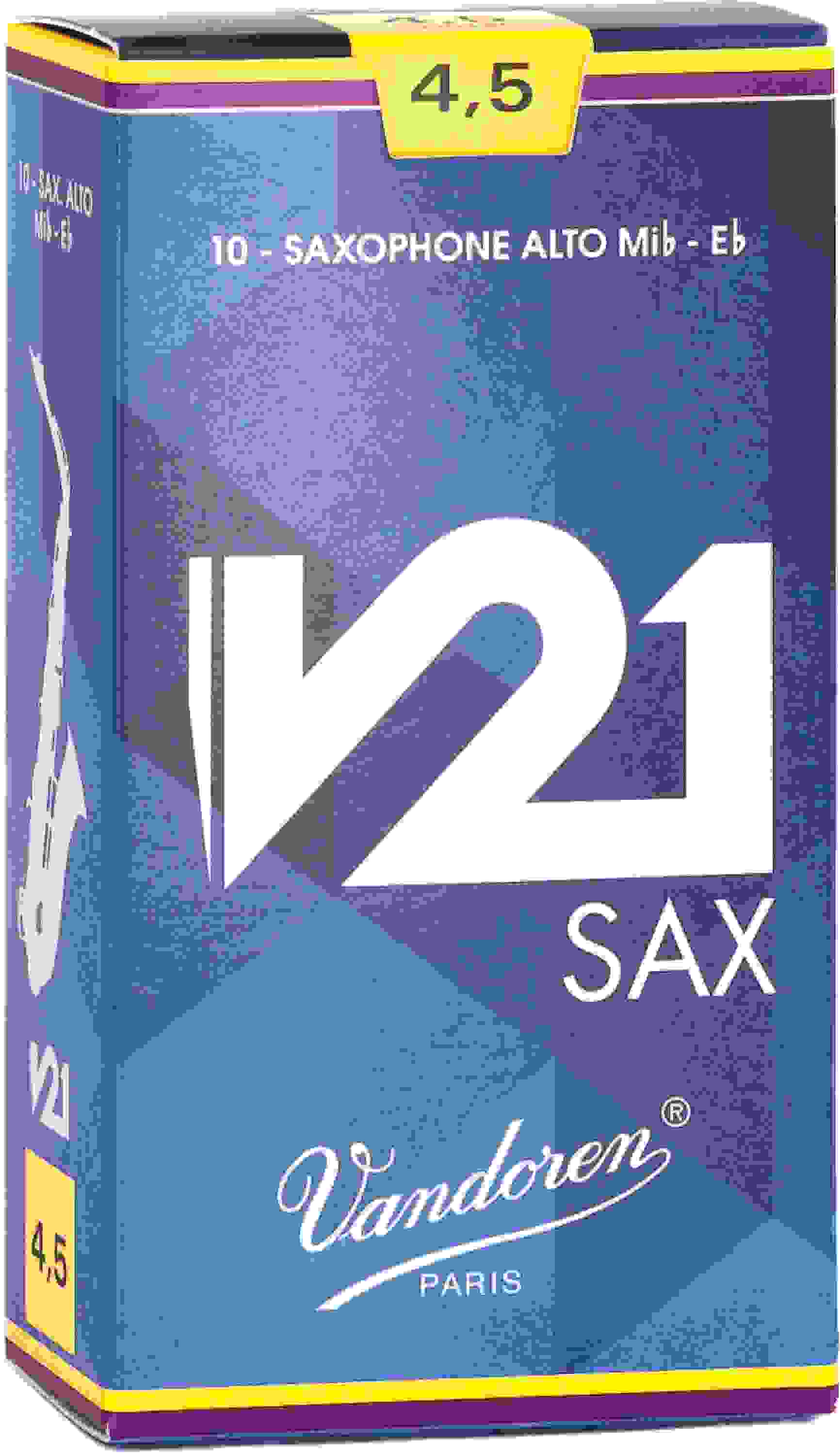 Vandoren SR8145 - V21 Alto Saxophone Reeds - 4.5 (10-pack)