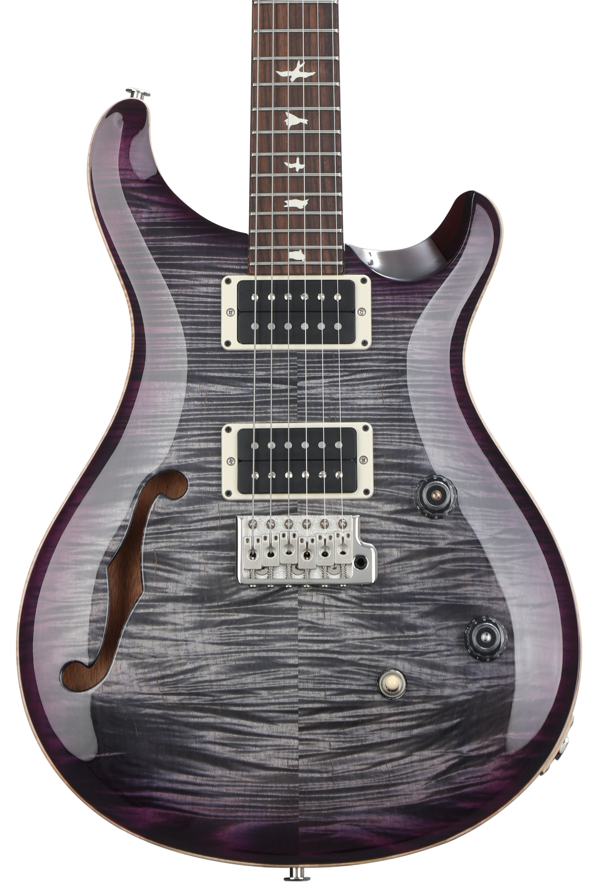 PRS CE 24 Semi-Hollowbody Electric Guitar - Faded Gray/Black/Purple Burst